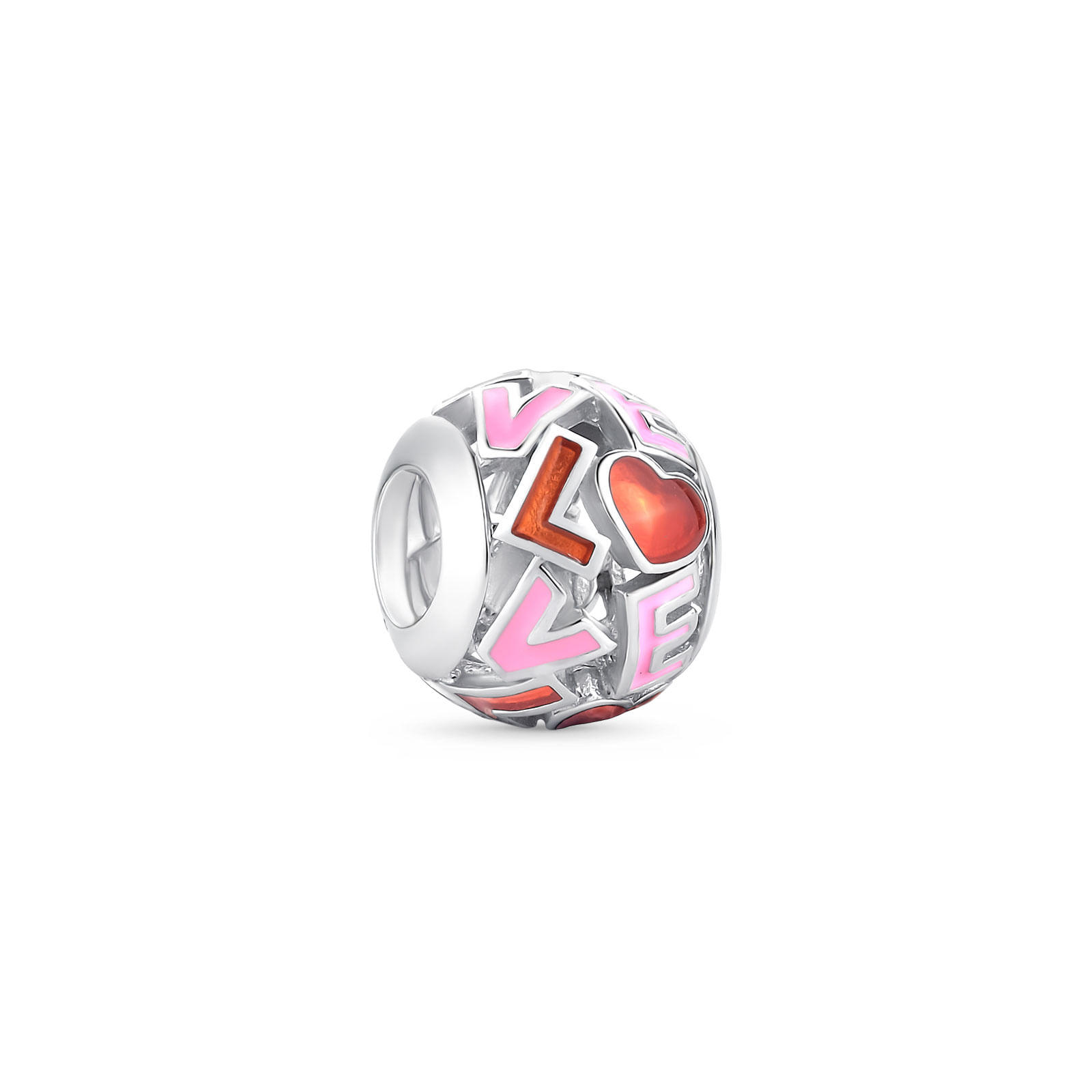 Separador Life Love em Prata 925 com Esmalte