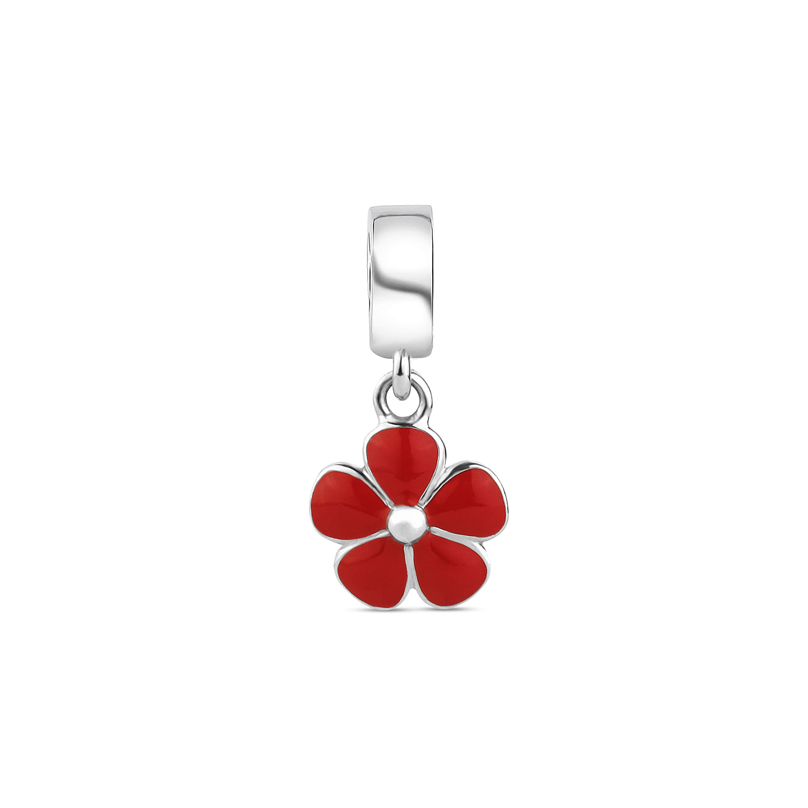 Pingente Life Flor em Prata 925 com Esmalte