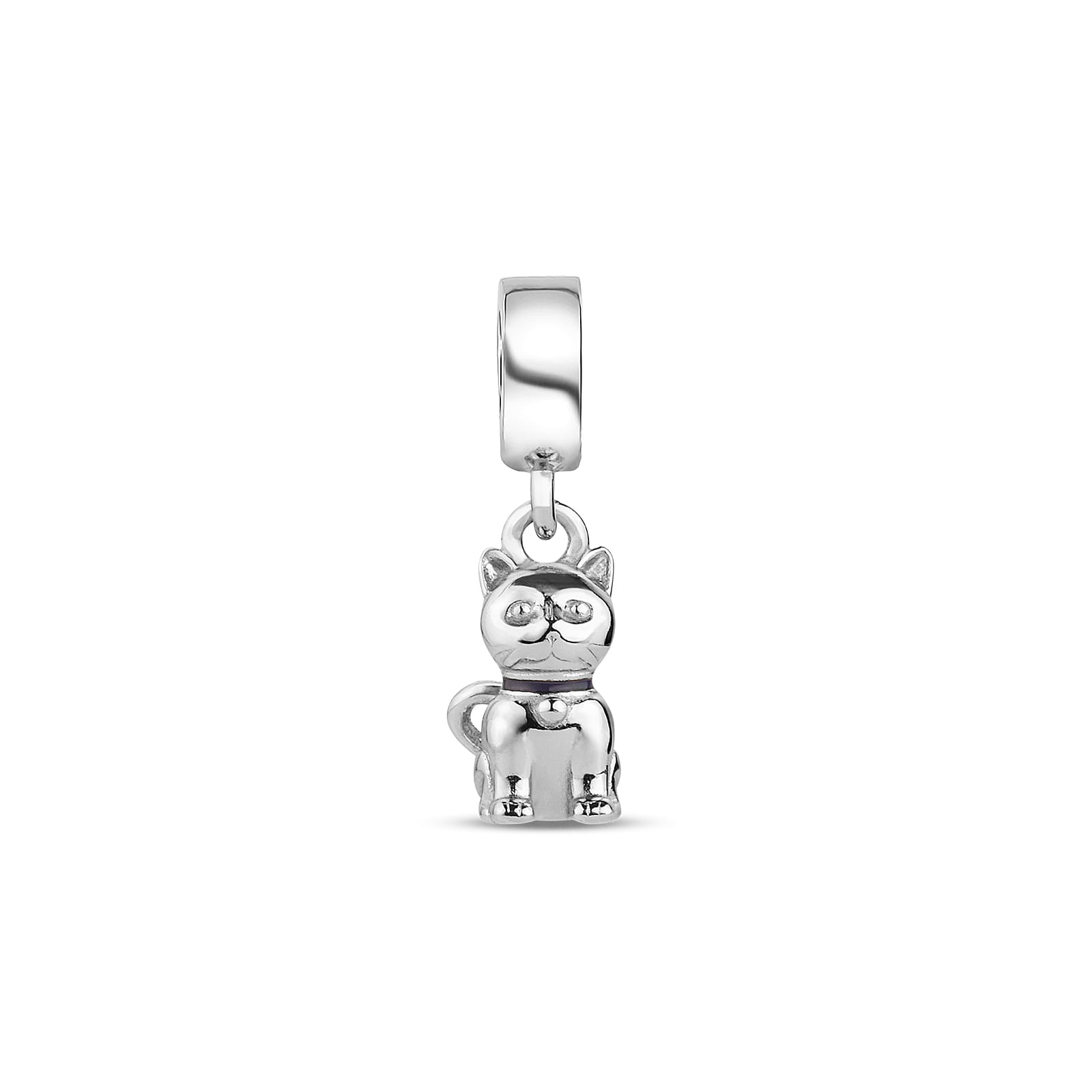 Pingente Life Animal Gato em Prata 925 com Esmalte