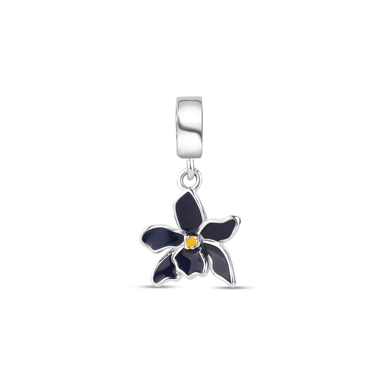 Pingente Life Flor e Plantas em Prata 925 com Esmalte