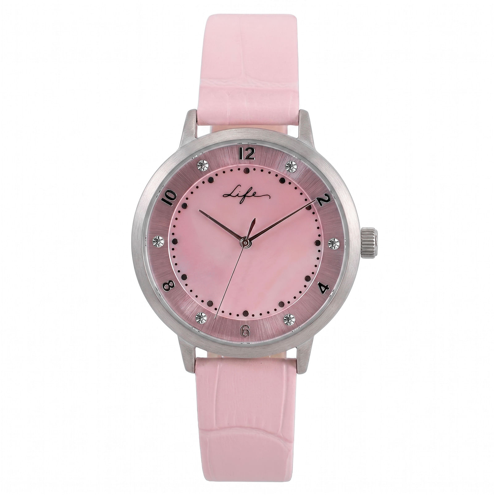Relógio Life Feminino em Couro Rosa