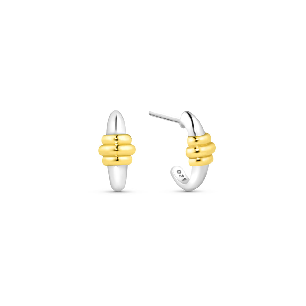 Argola Ópera em Prata 925 com Ouro Amarelo 18k, 13mm