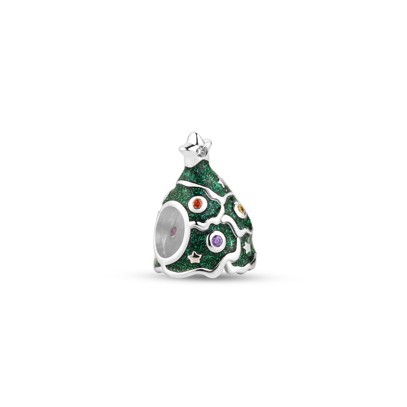 Pingente Life Comemorações Árvore de Natal em Prata 925 com Esmalte