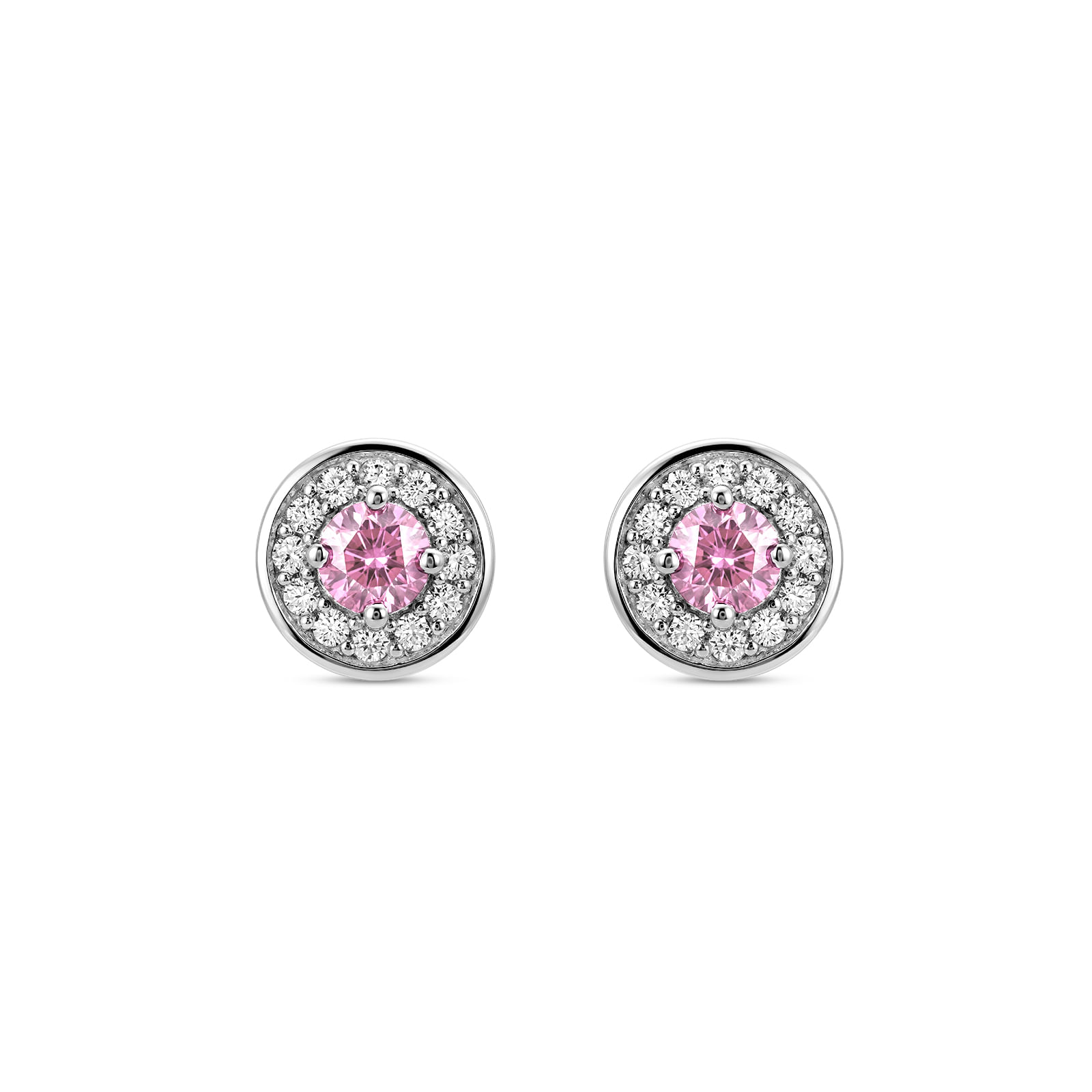 Brinco Life Forms em Prata 925 com Zircônia Rosa Claro e Incolor