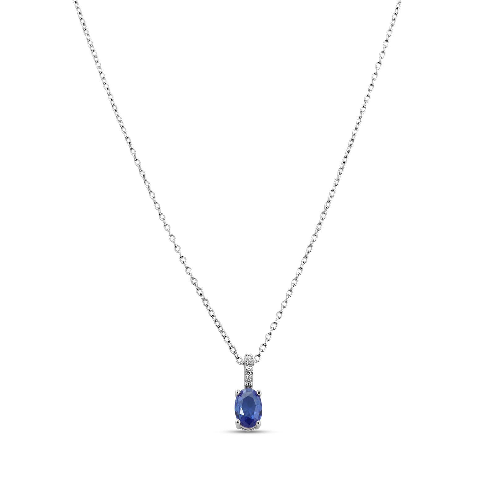 Colar Life Special IV em Prata 925 com Zircônia Azul e Incolor