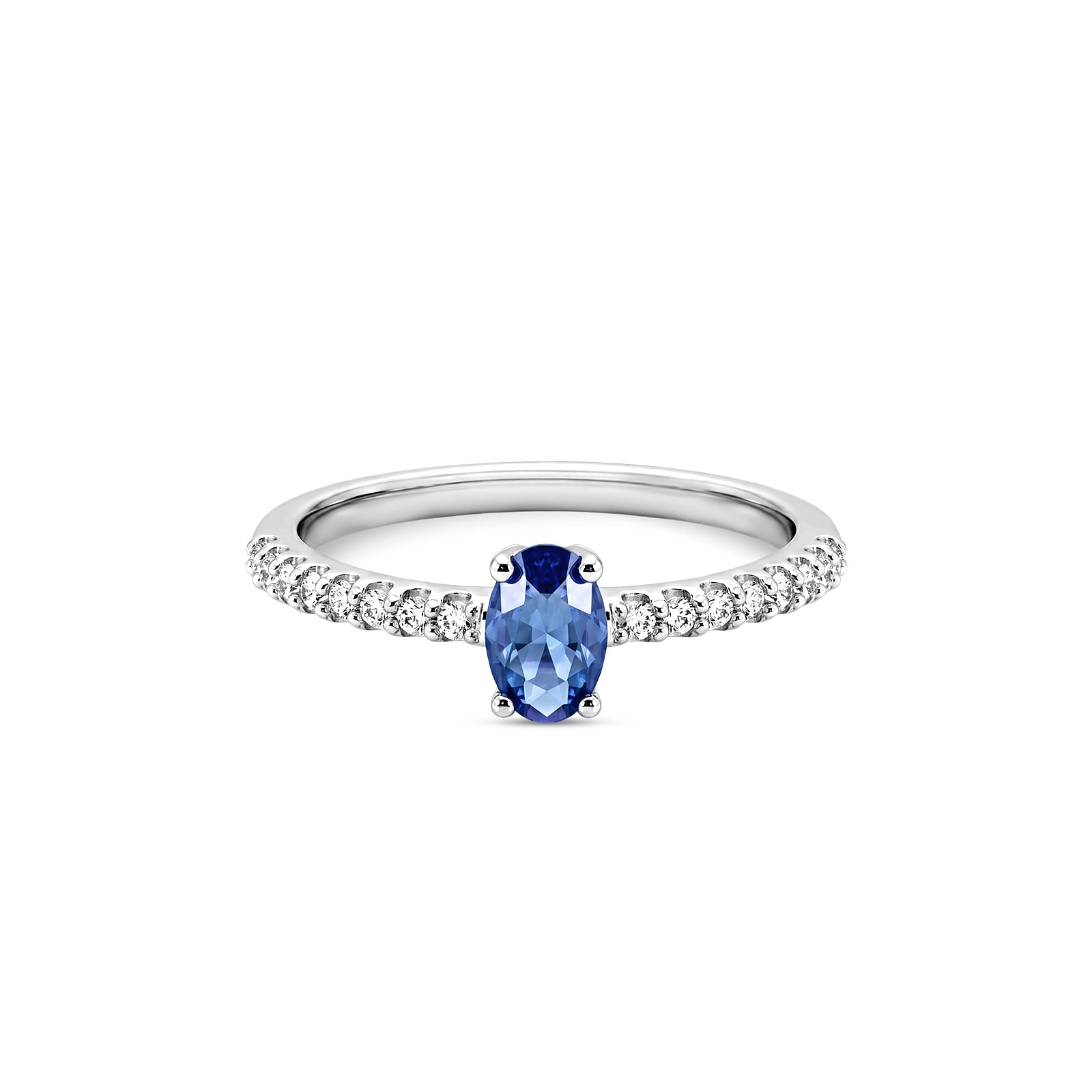 Anel Life Special IV em Prata 925 com Zircônia Azul e Incolor