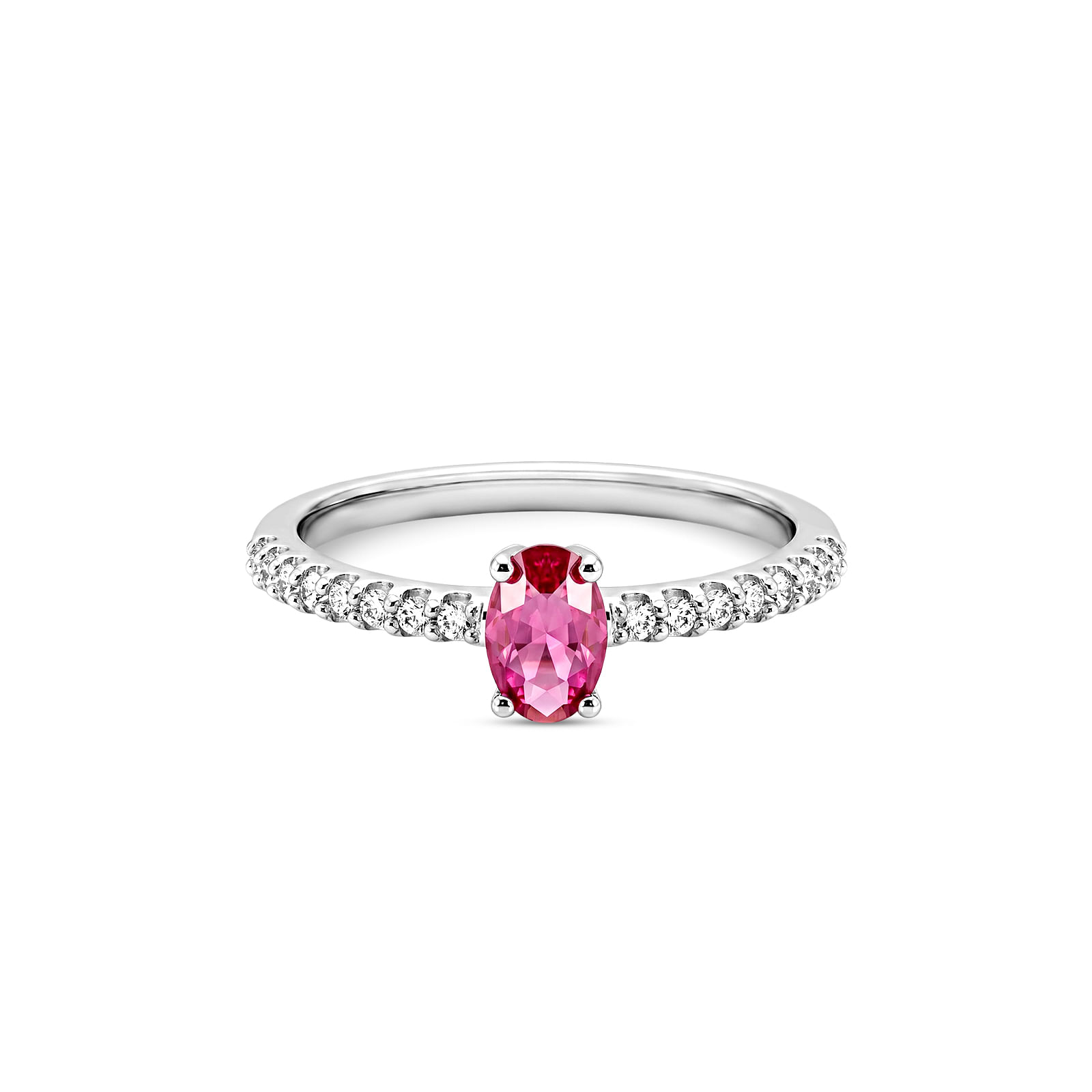 Anel Life Special em Prata 925 com Zircônia Vermelha e Incolor