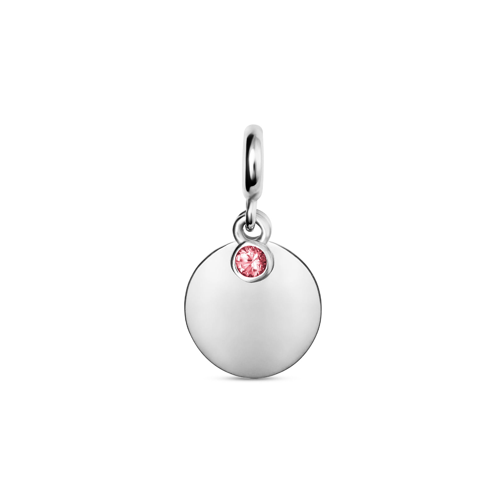 Pingente Life Personalizável em Prata 925 com Zircônia Vermelho