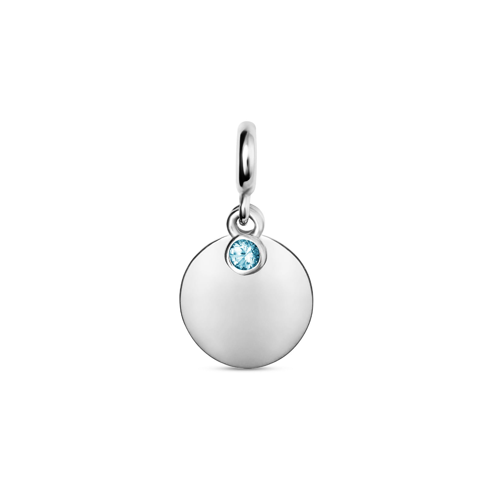 Pingente Life Personalizável em Prata 925 com Zircônia Azul