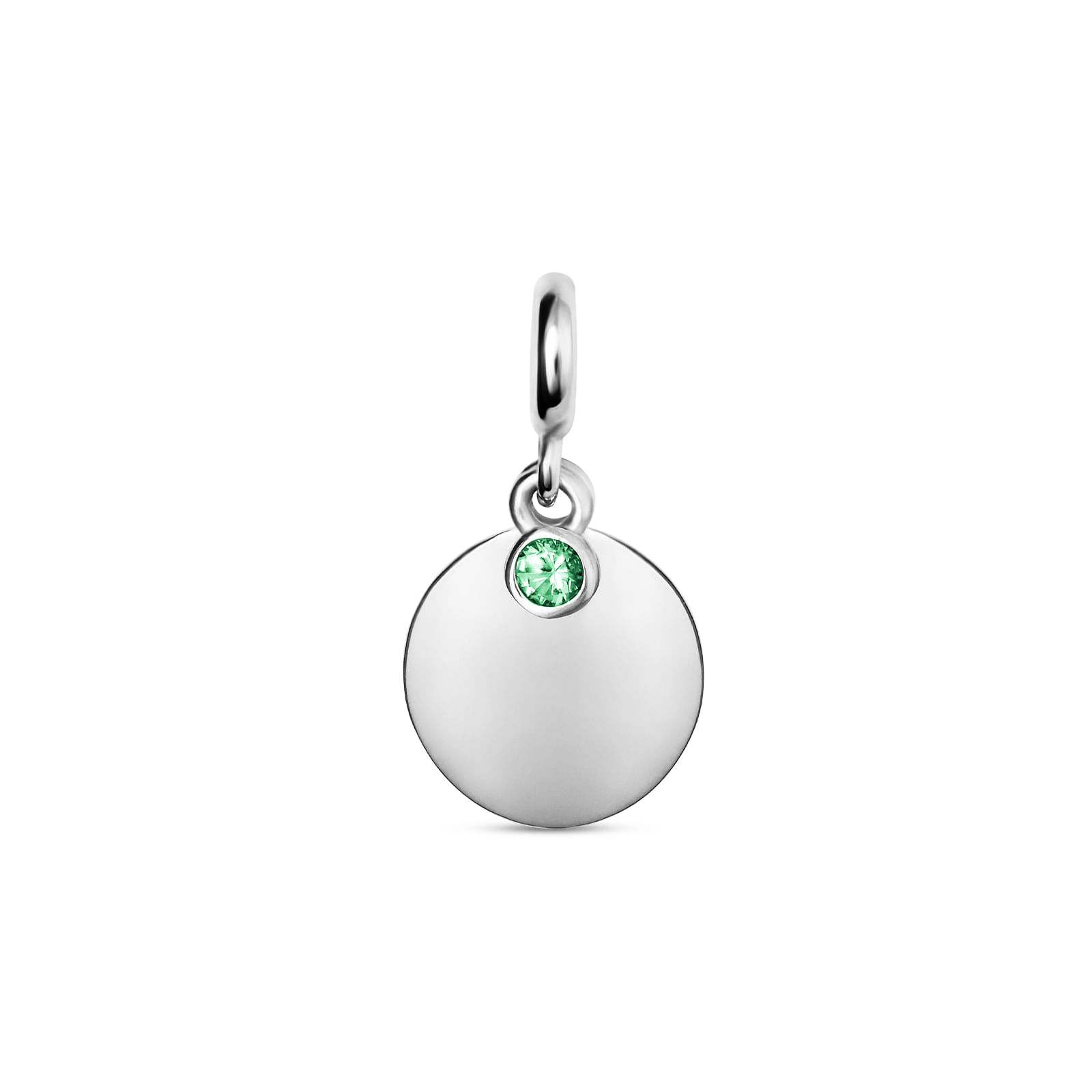 Pingente Life Personalizável em Prata 925 com Zircônia Verde