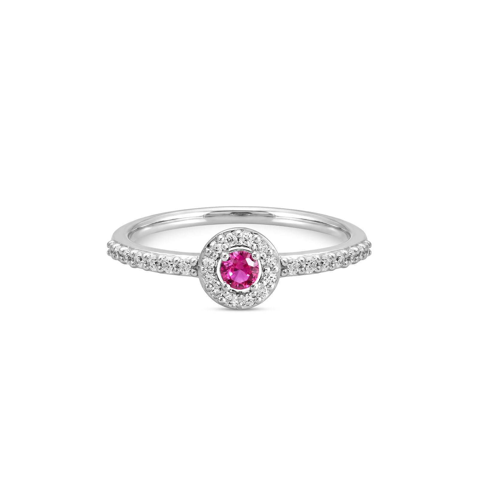 Anel Life Forms em Prata 925 com Zircônia Rosa e Incolor