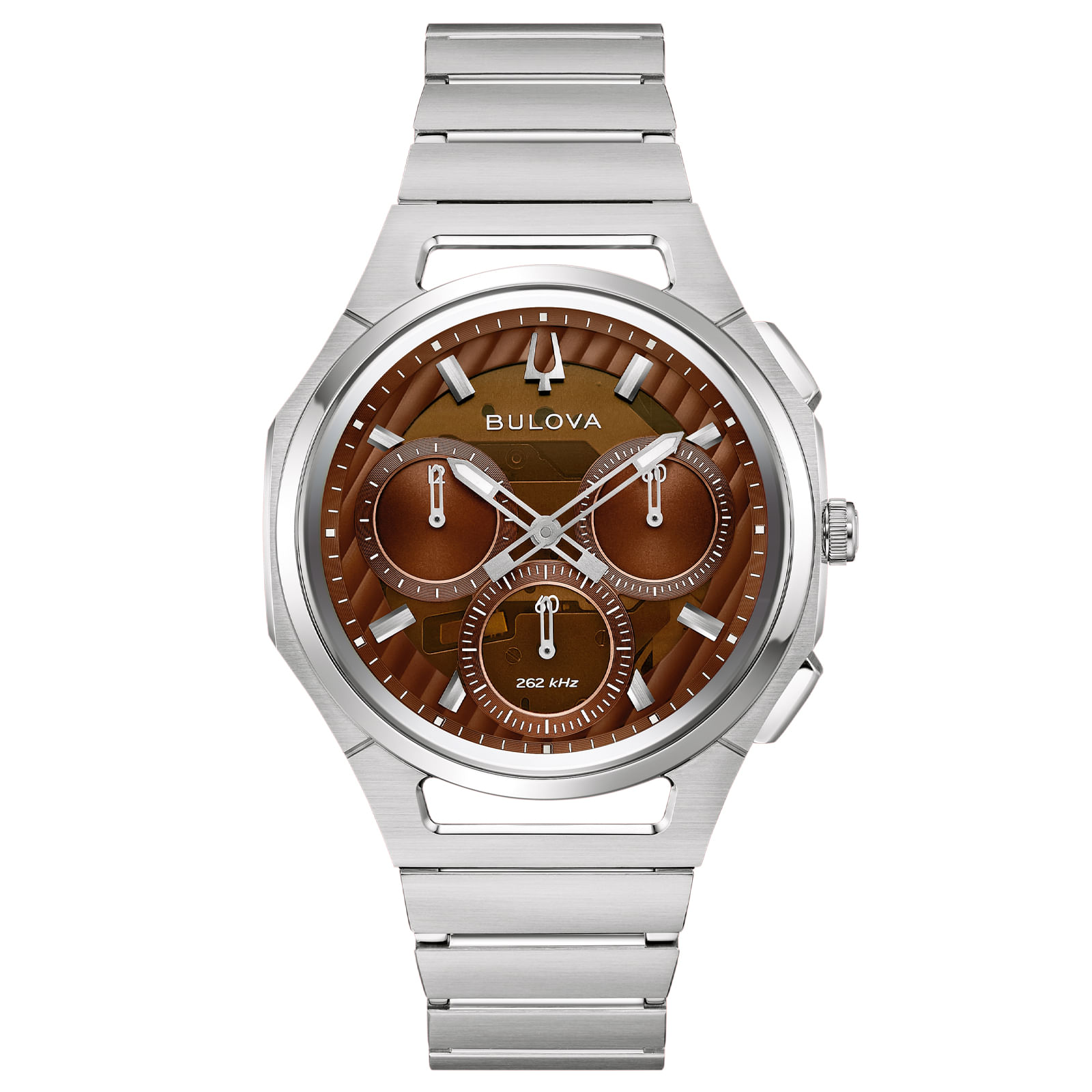 Relógio Bulova Curv Masculino em Aço Prateado 96K117
