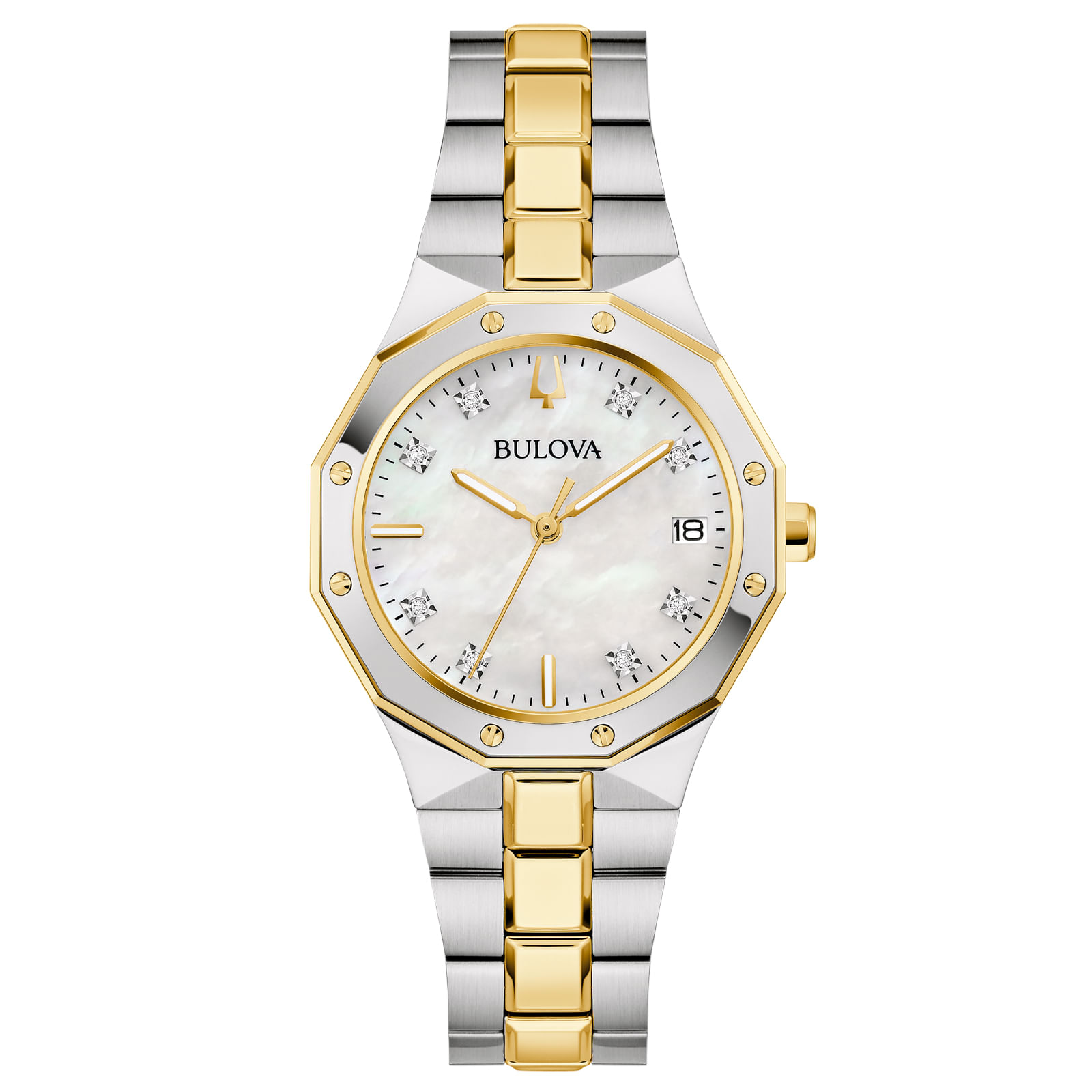 Relógio Bulova Prestige Feminino em Aço Prateado e Dourado 98P234