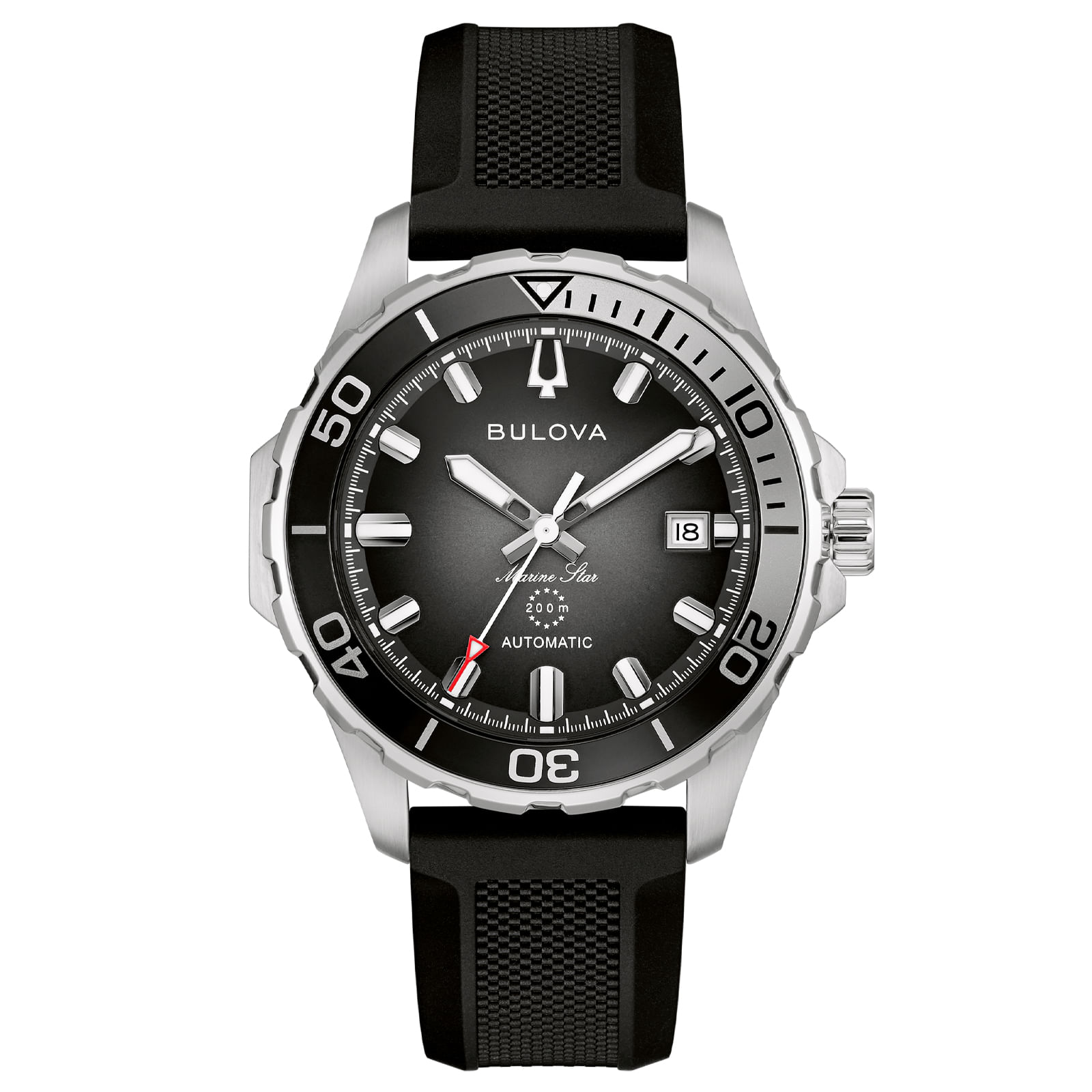 Relógio Bulova Marine Star Automático Masculino em Silicone Preto 98B465