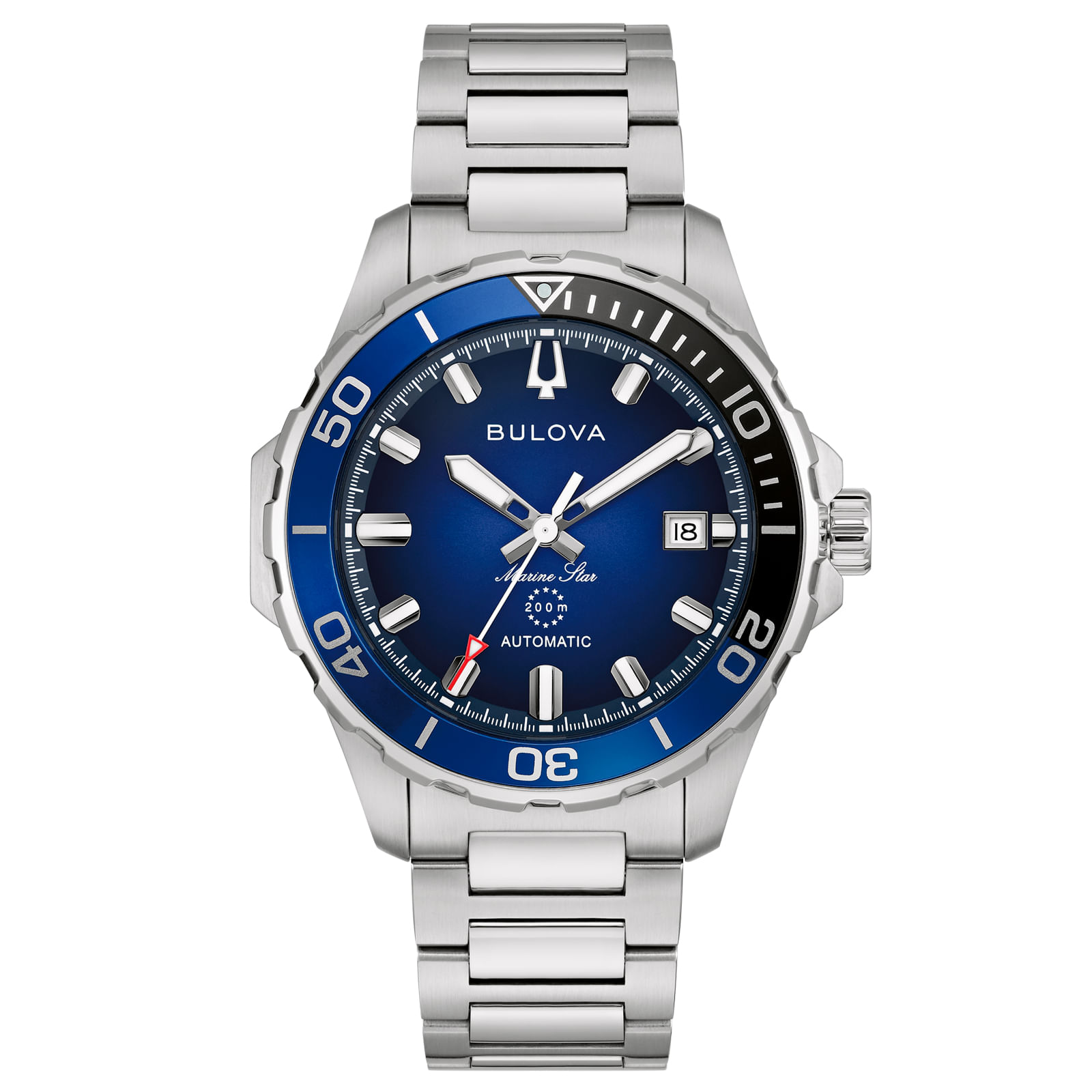 Relógio Bulova Marine Star Automático Masculino em Aço Prateado 98B466