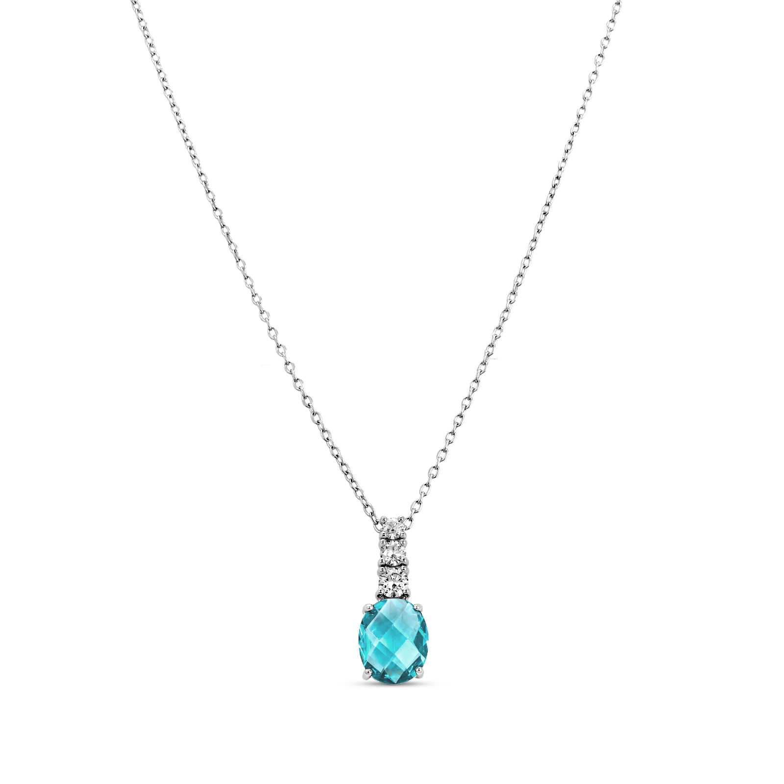 Colar Life Special em Prata 925 com Zircônia Azul e Incolor