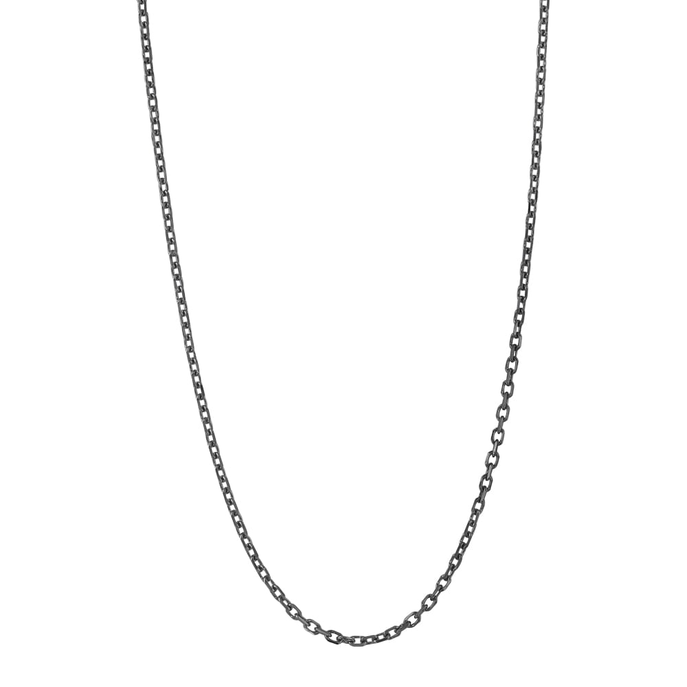 Corrente Cadeado em Prata 925 com Ródio Negro, 60cm
