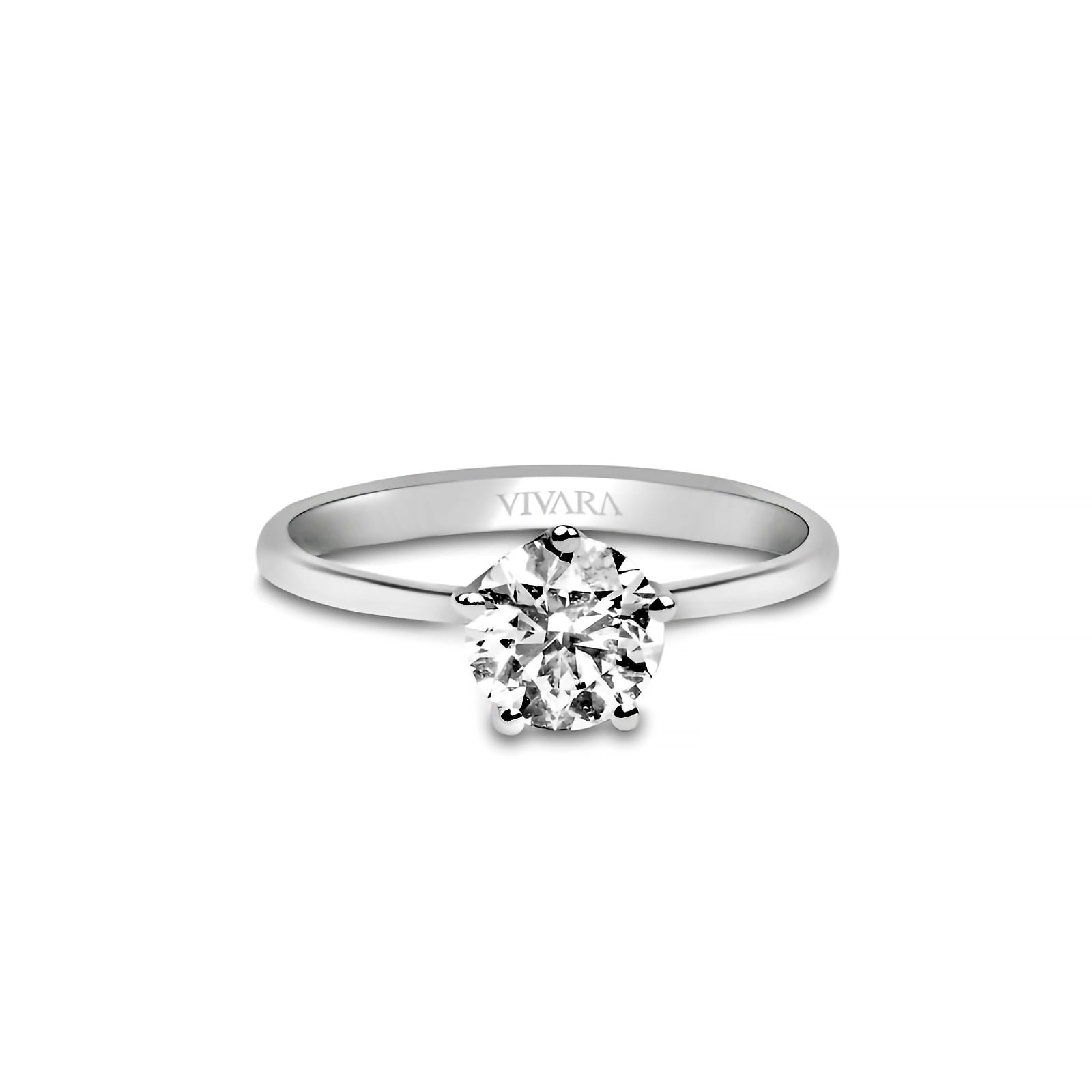 Anel Solitário em Ouro Branco 18k com Diamante de Laboratório 1 ct