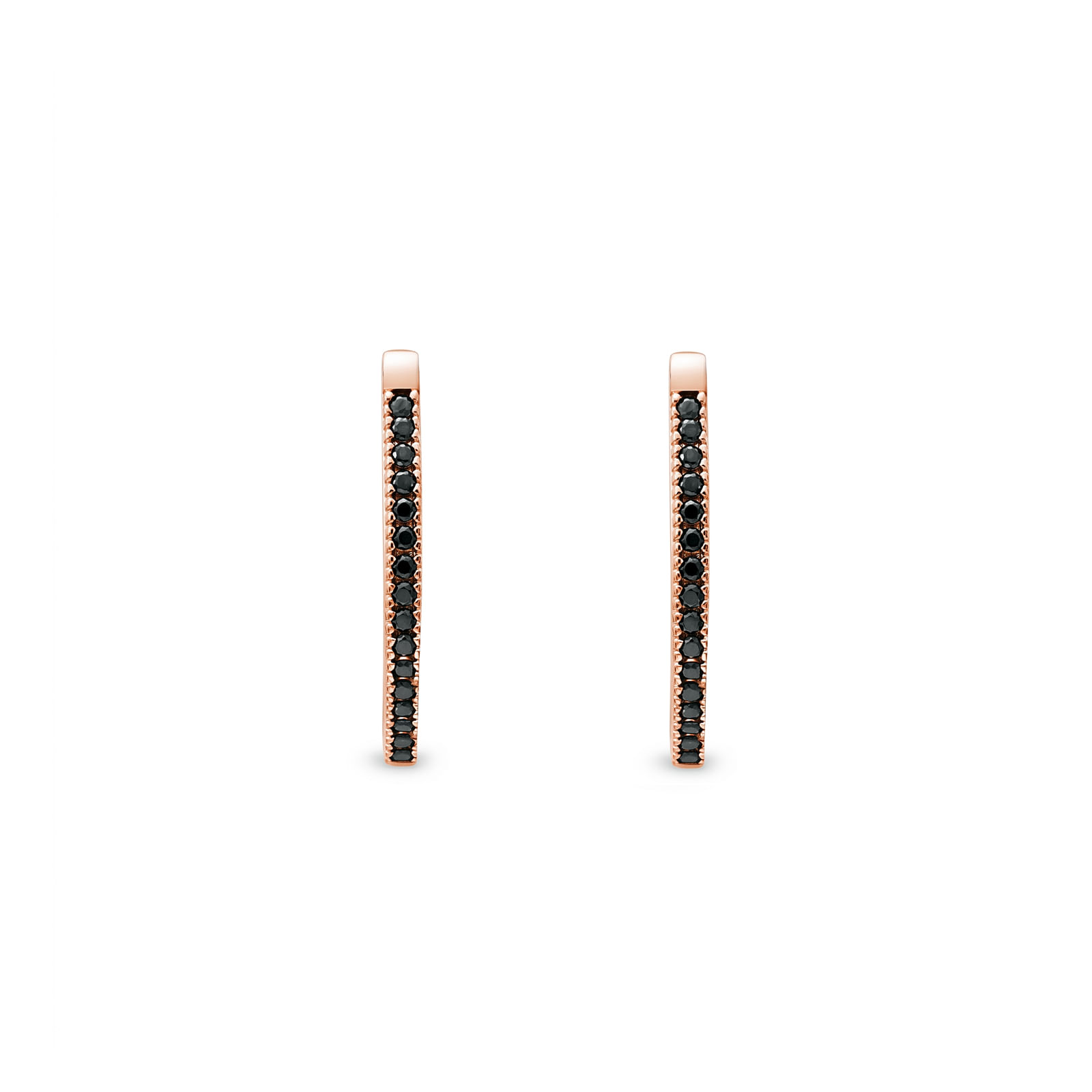 Argola Navete em Ouro Rosé 18k com Espinélios, 18mm
