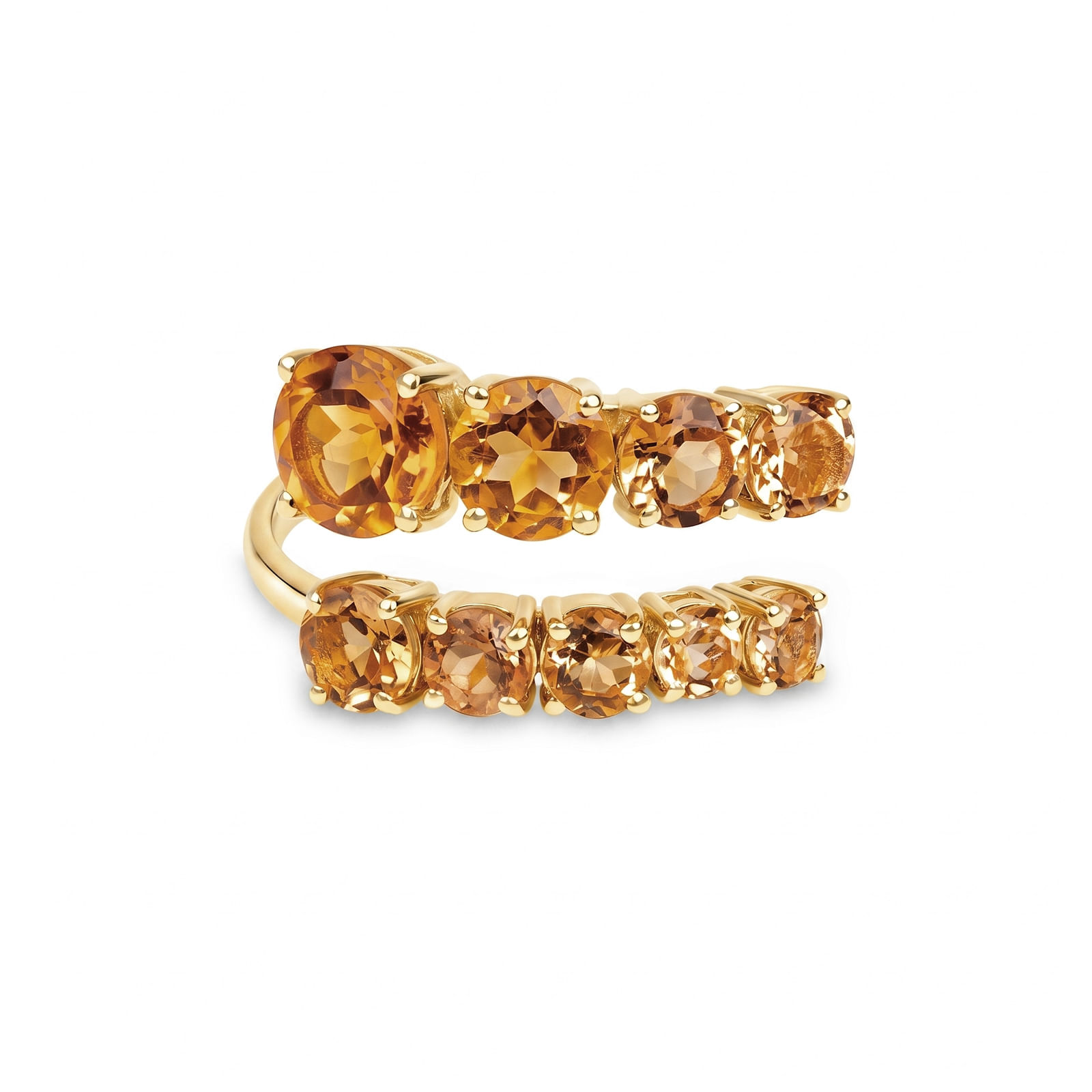 Anel Aura em Ouro Amarelo 18k com Citrinos