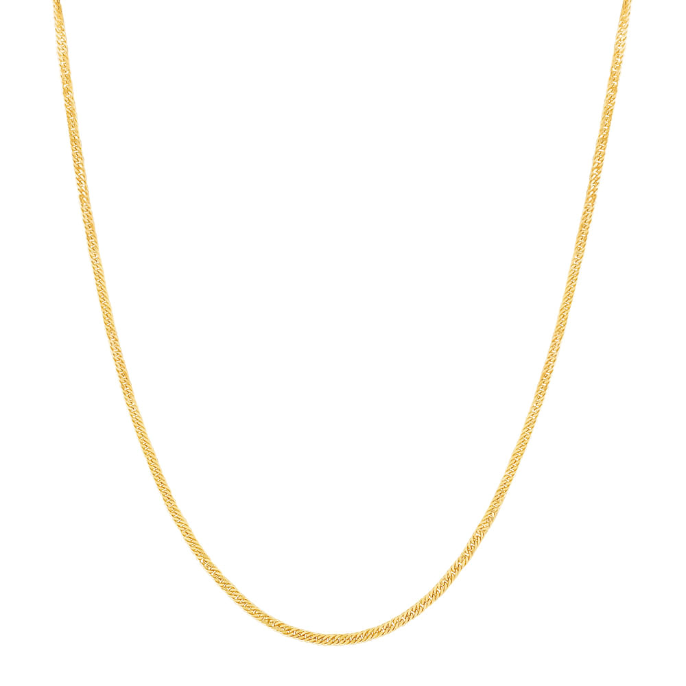 Corrente Groumet Dupla em Ouro Amarelo 18k, 40cm