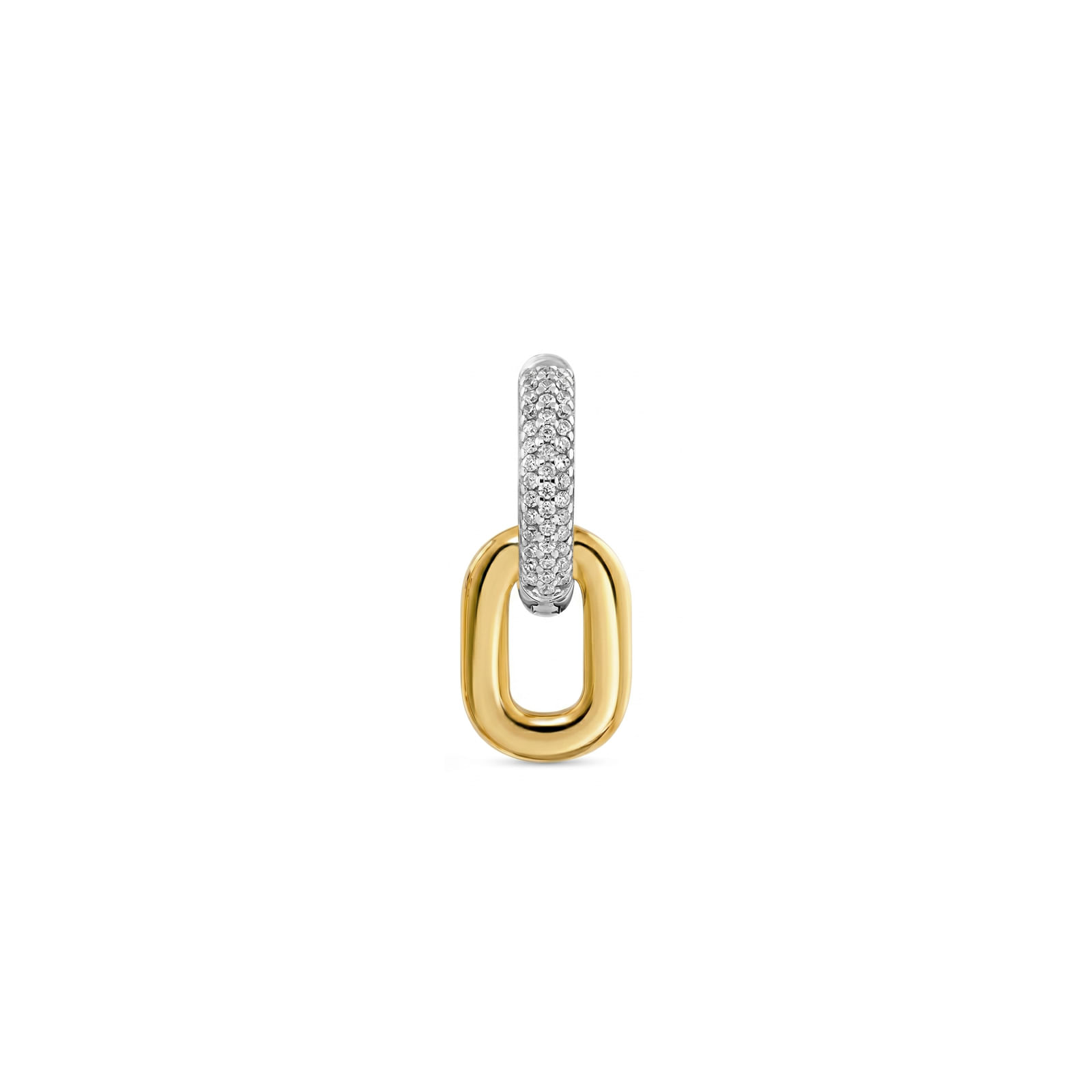 Pingente Tulum em Prata 925 e Ouro Amarelo 18k com Diamantes, 23mm