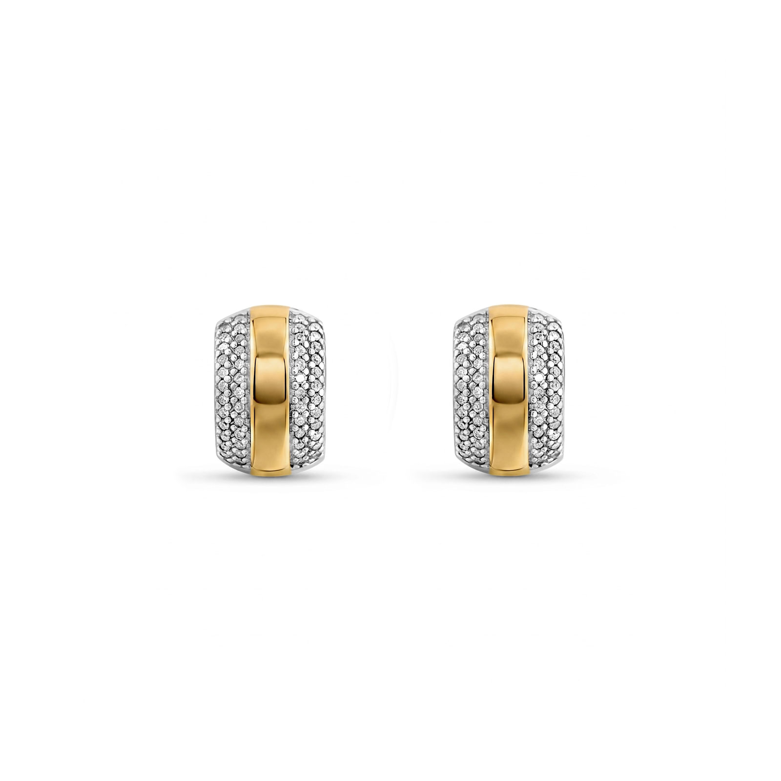 Brinco Tulum em Prata 925 e Ouro Amarelo 18k com Diamantes