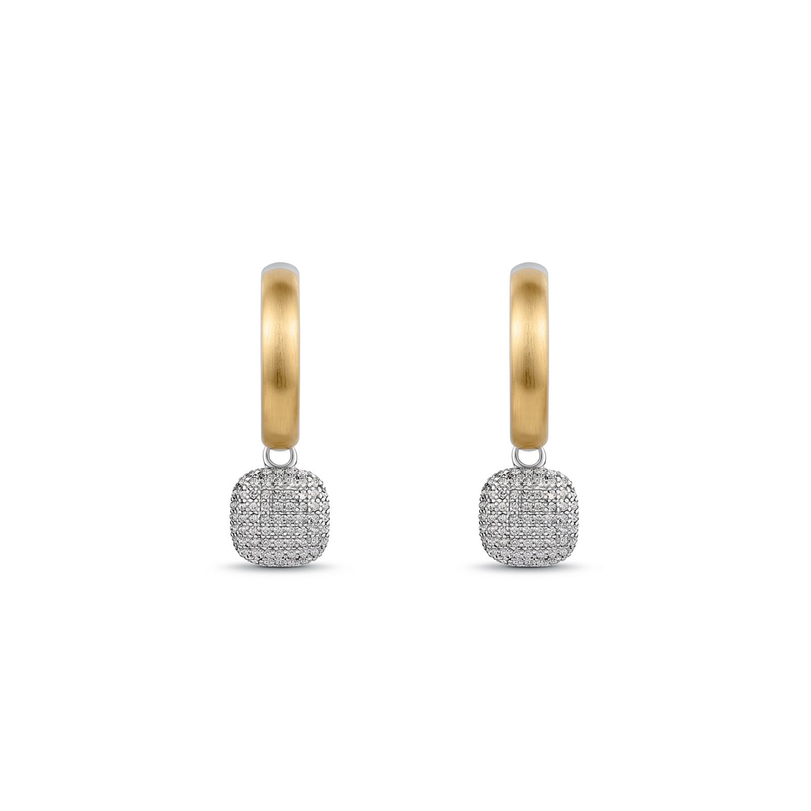Argola Capri em Prata 925 e Ouro Amarelo 18k com Diamantes 0,62 ct, 13 mm