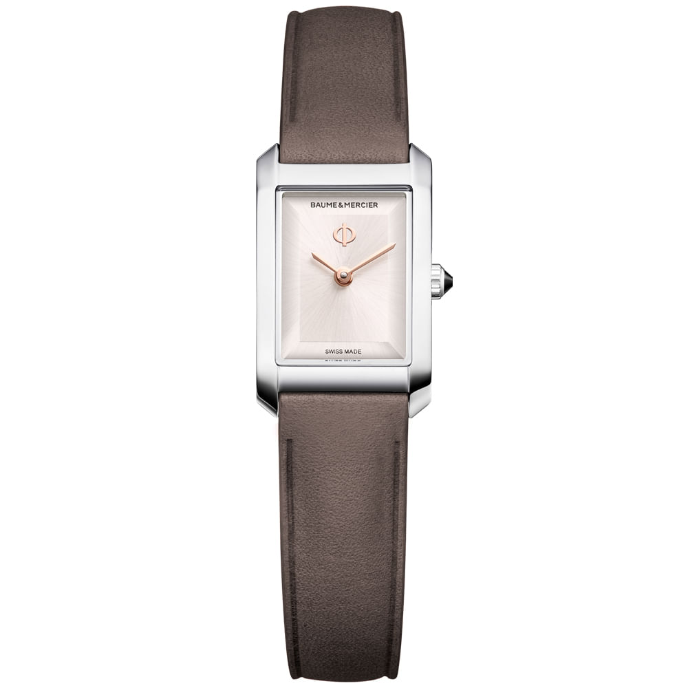 Relógio Baume & Mercier Hampton Feminino em Couro Taupe Cinza M0A10859