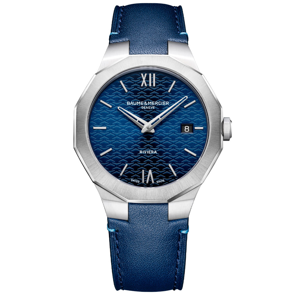 Relógio Baume & Mercier Riviera Masculino em Couro Azul M0A10846