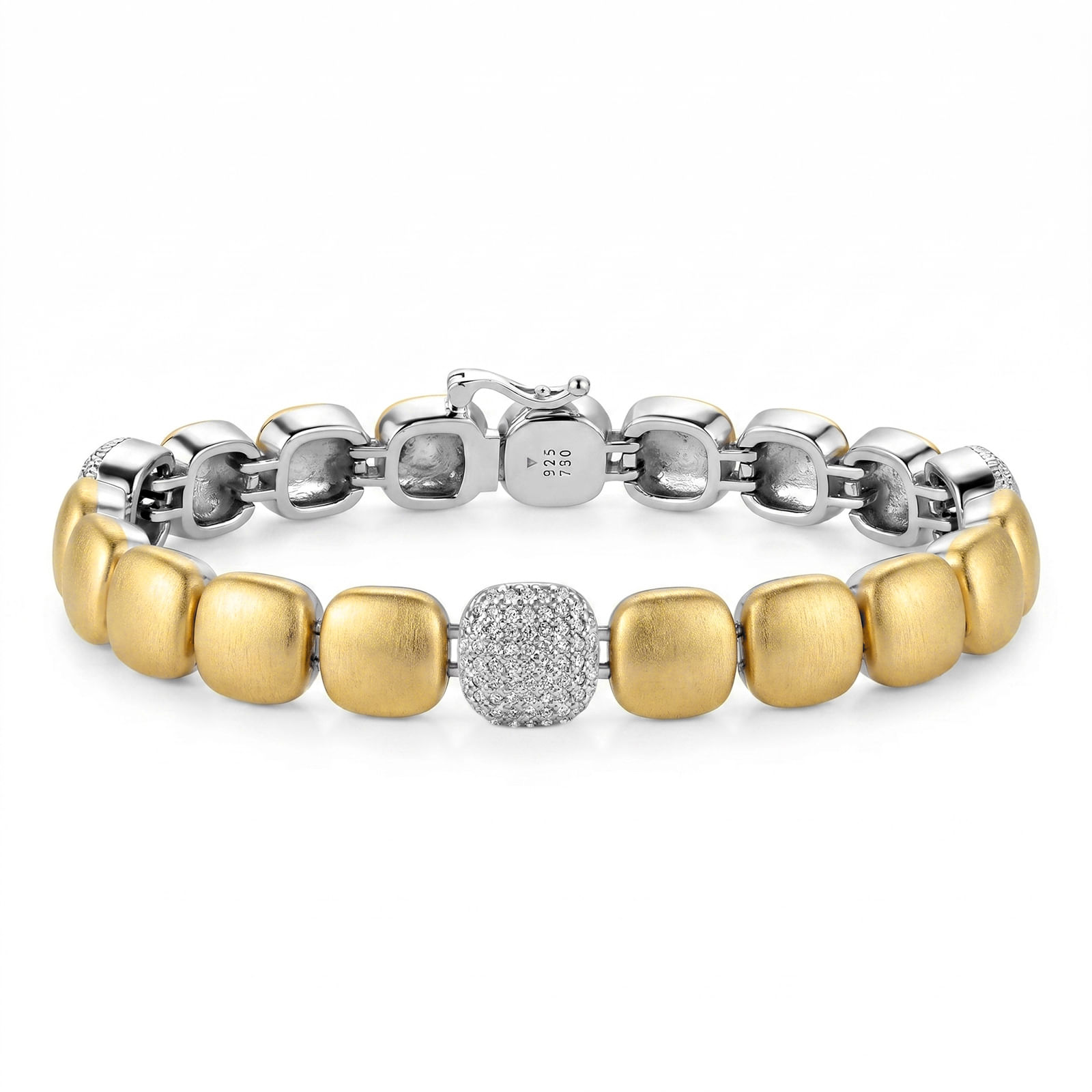 Pulseira Capri em Prata 925 e Ouro Amarelo 18k com Diamantes 0,4 ct