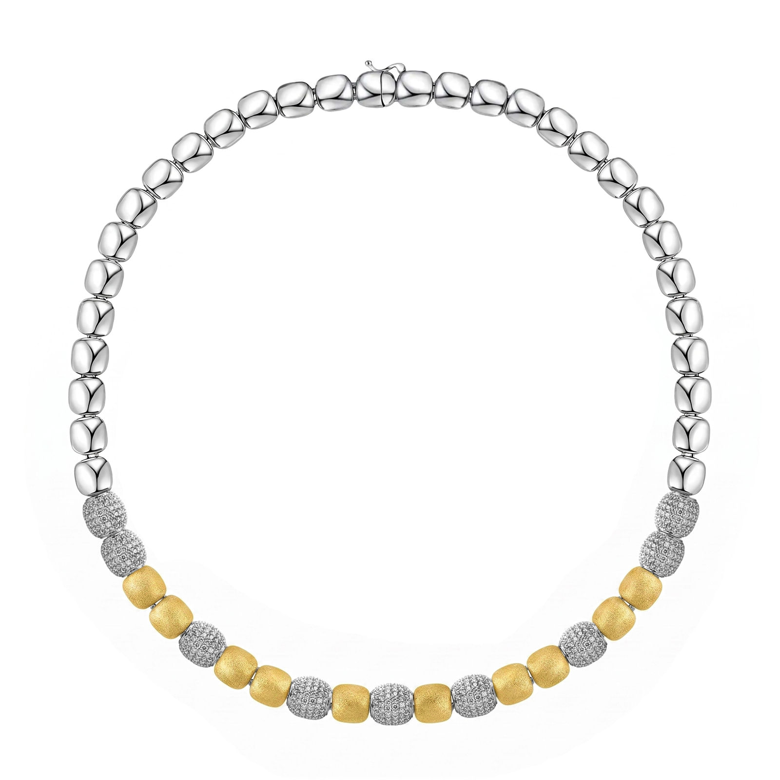 Colar Capri em Prata 925 e Ouro Amarelo 18k com Diamantes 0,4 ct
