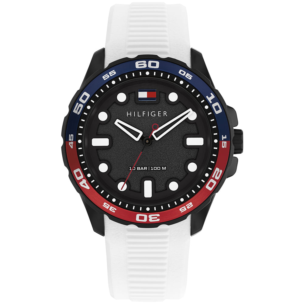 Relógio Tommy Hilfiger Regatta Masculino em Borracha Branca 1792264