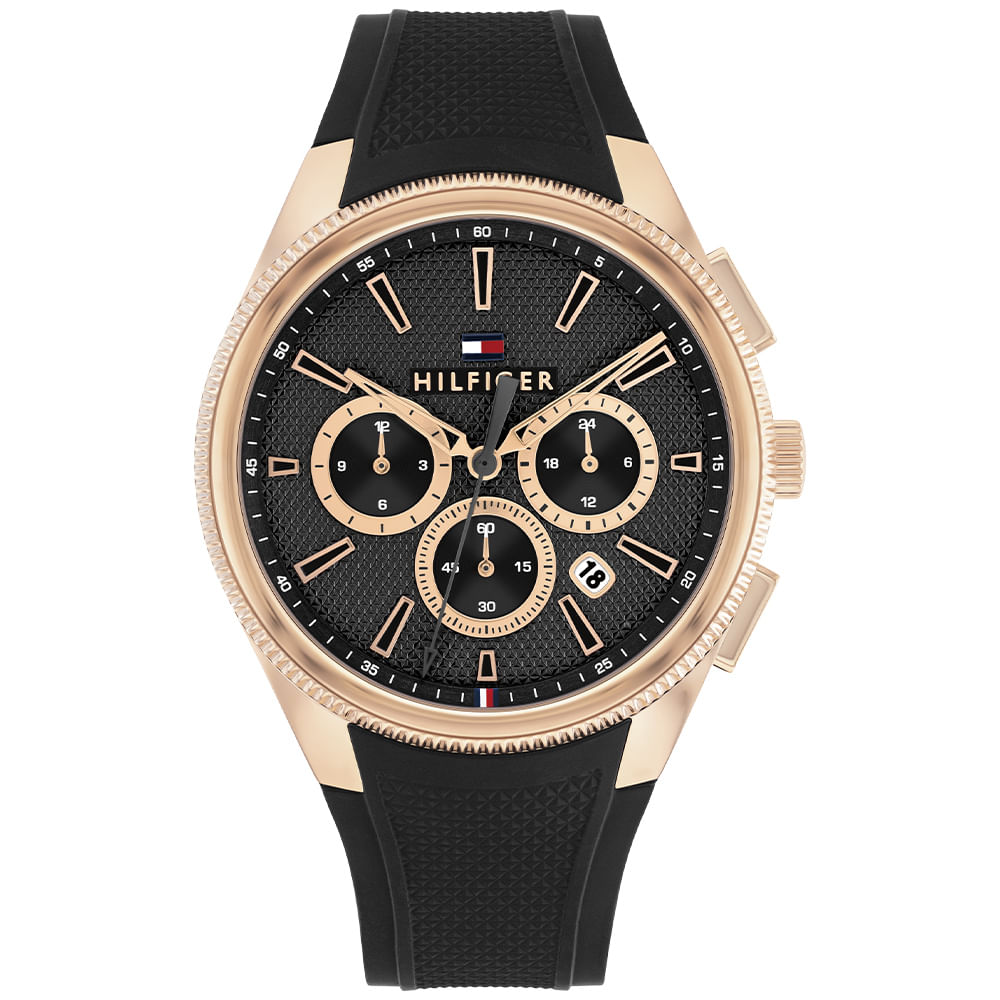 Relógio Tommy Hilfiger Sam Masculino em Borracha Preta 1792251
