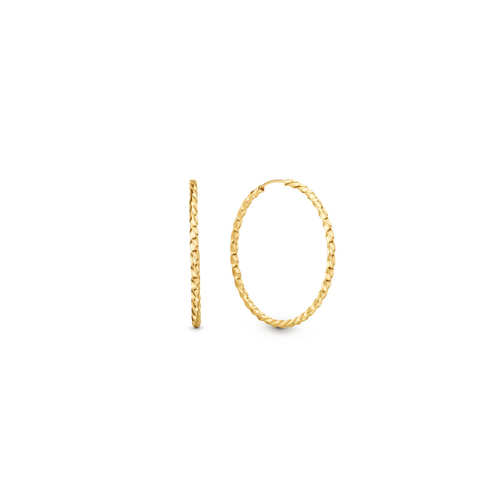 Argola Torcida em Ouro Amarelo 18k