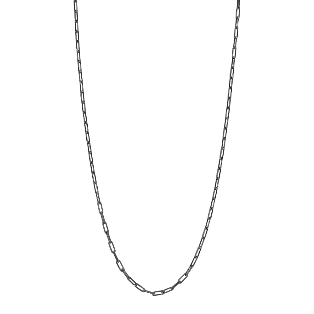 Corrente Cadeado em Prata 925 com Ródio Negro, 70cm