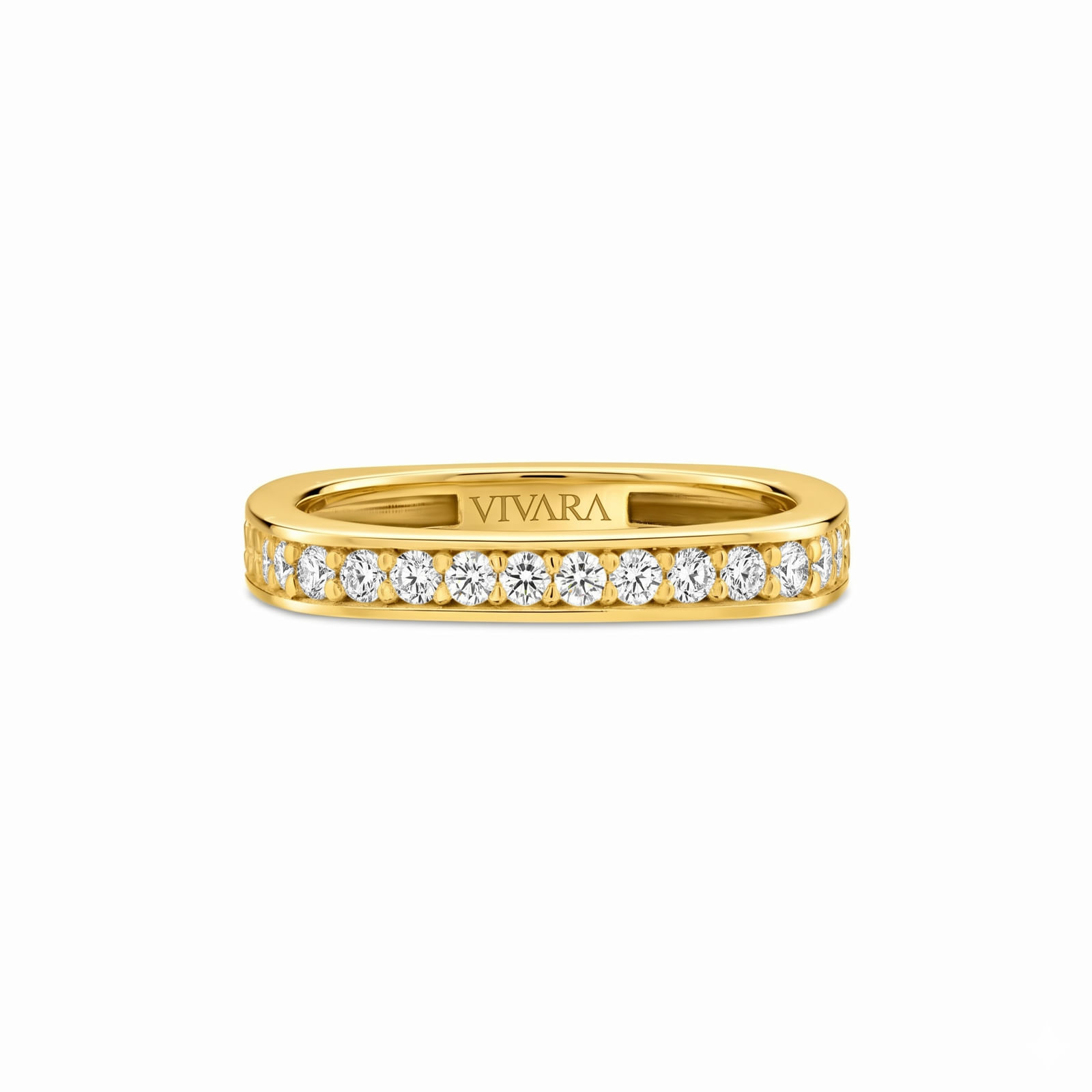 Anel Square em Ouro Amarelo 18k com Diamantes