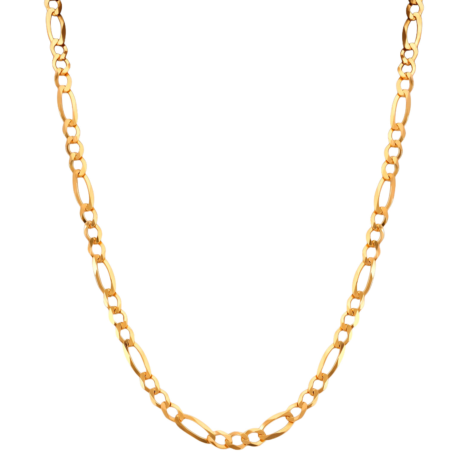 Corrente Groumet Alternada em Prata 925 com Banho de Ouro Amarelo 18K, 60cm