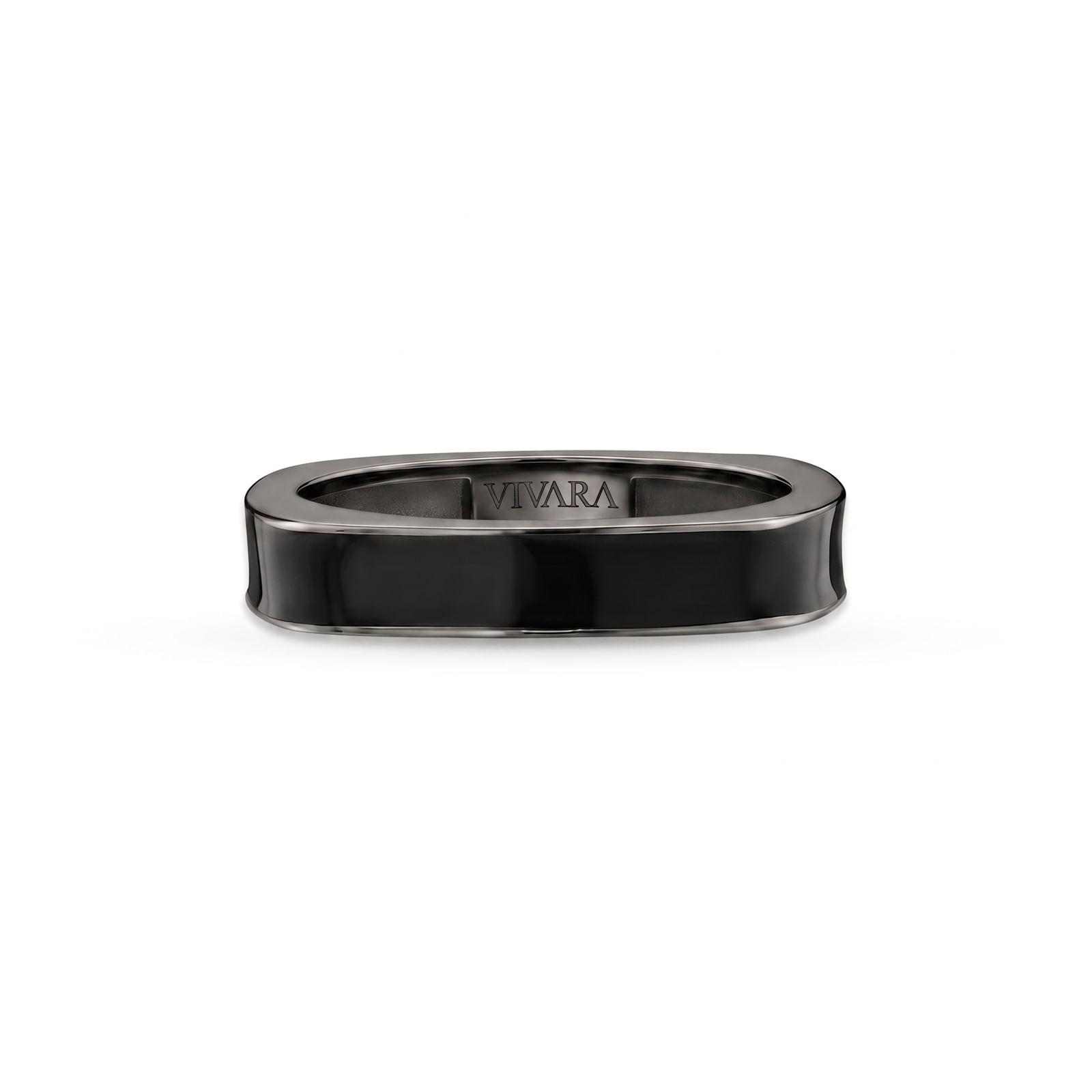 Anel Square em Prata 925 com Ródio Negro e Esmalte