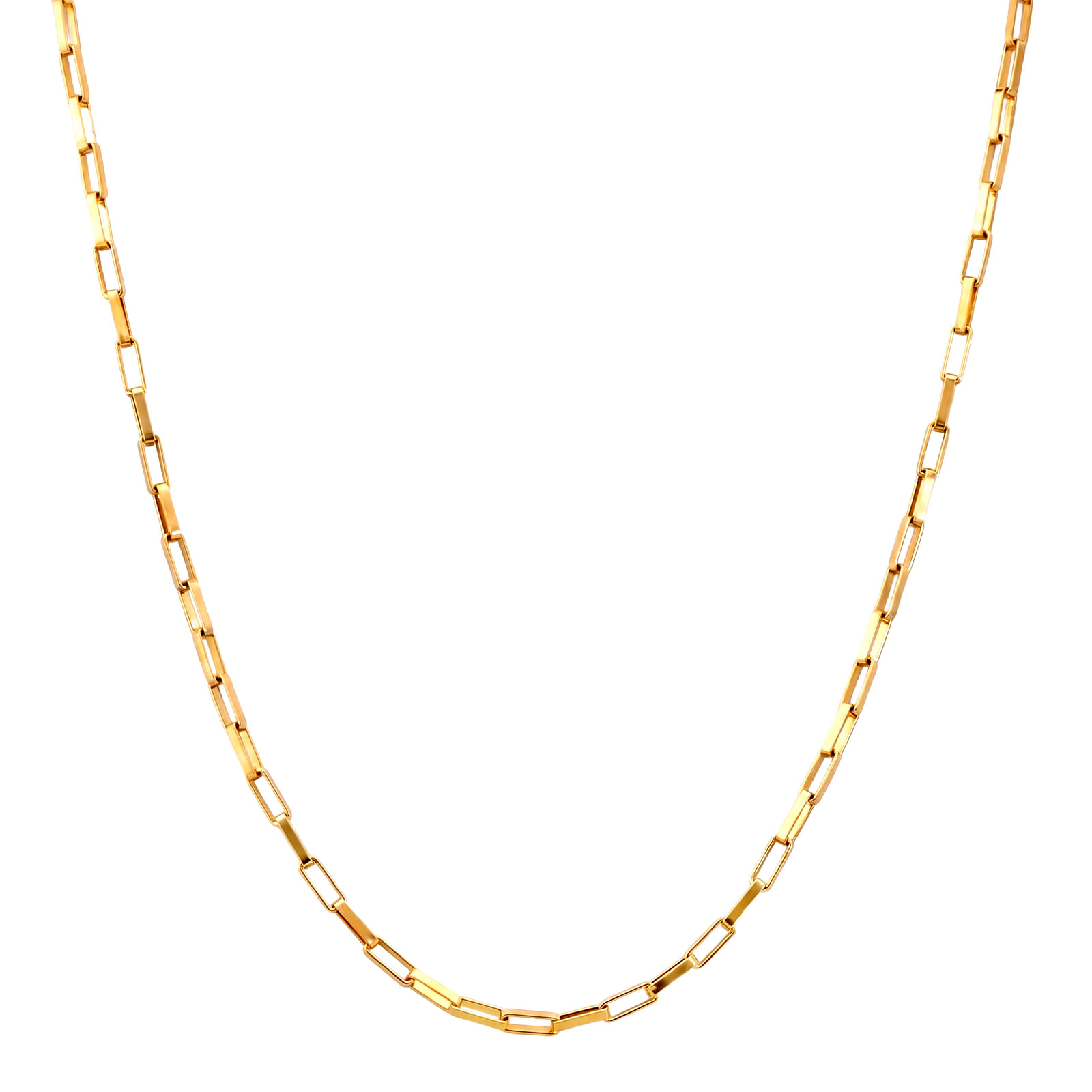 Corrente Life Veneziana Alongada em Prata 925 com Banho de Ouro Amarelo, 45cm