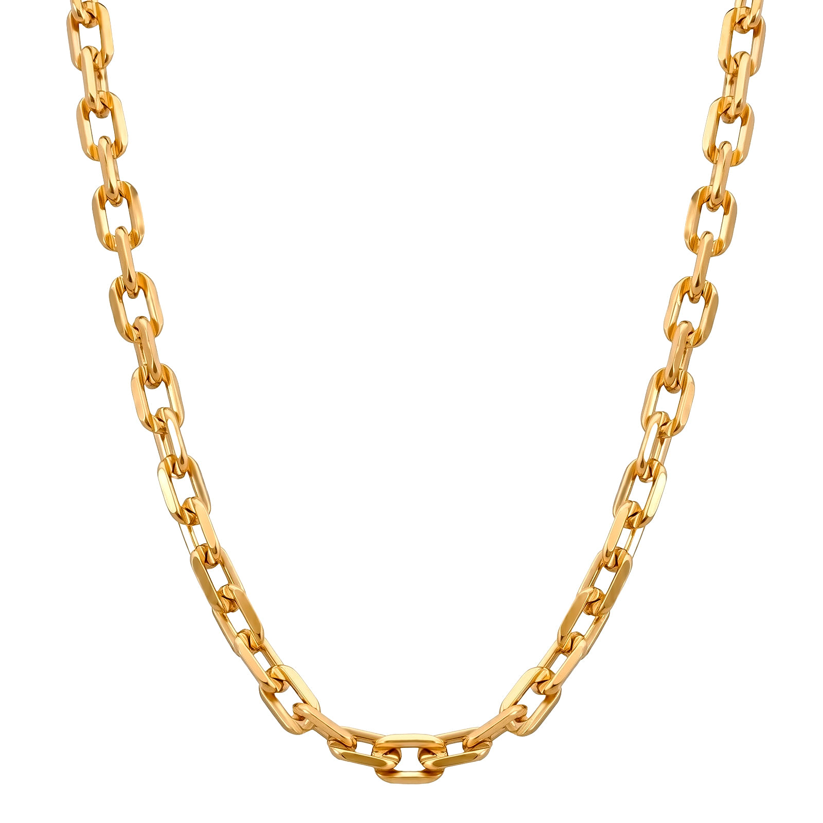 Corrente Life Cadeado em Prata 925 com Banho de Ouro Amarelo 18K, 45cm