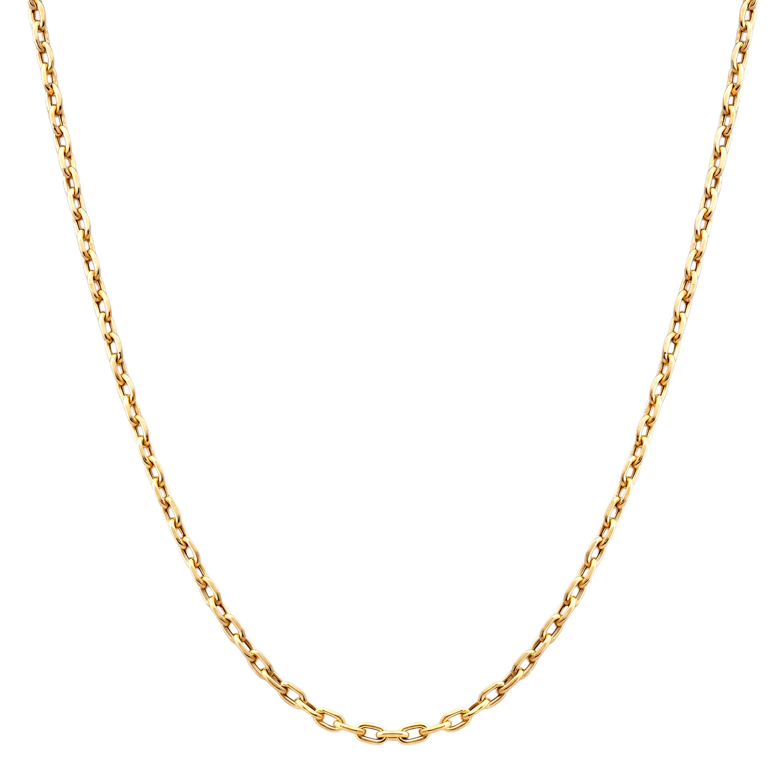 Corrente Cadeado Oca em Ouro Amarelo 18K, 60 cm