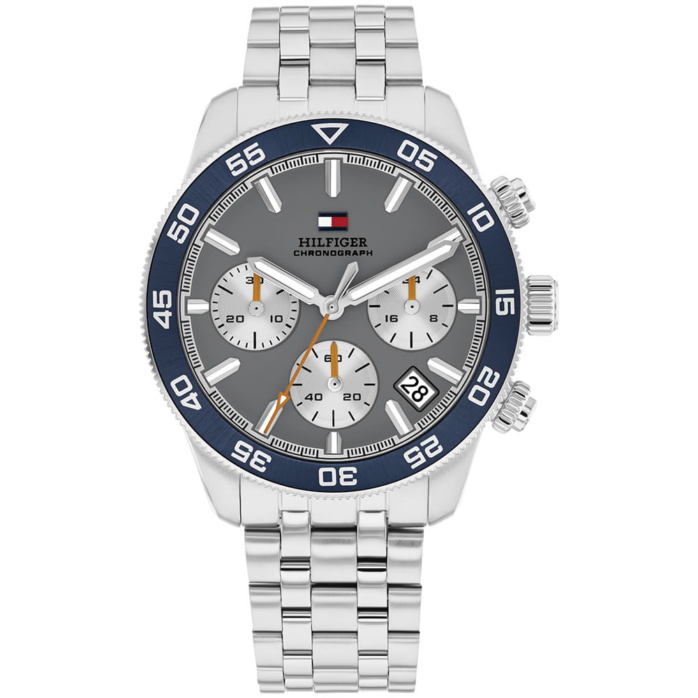 Relógio Tommy Hilfiger TH85 Cronograph Masculino em Aço Prateado 1710744