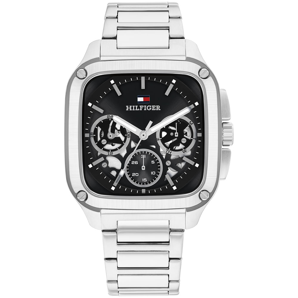 Relógio Tommy Hilfiger Herald Skeleton Masculino em Aço Prateado 1710758