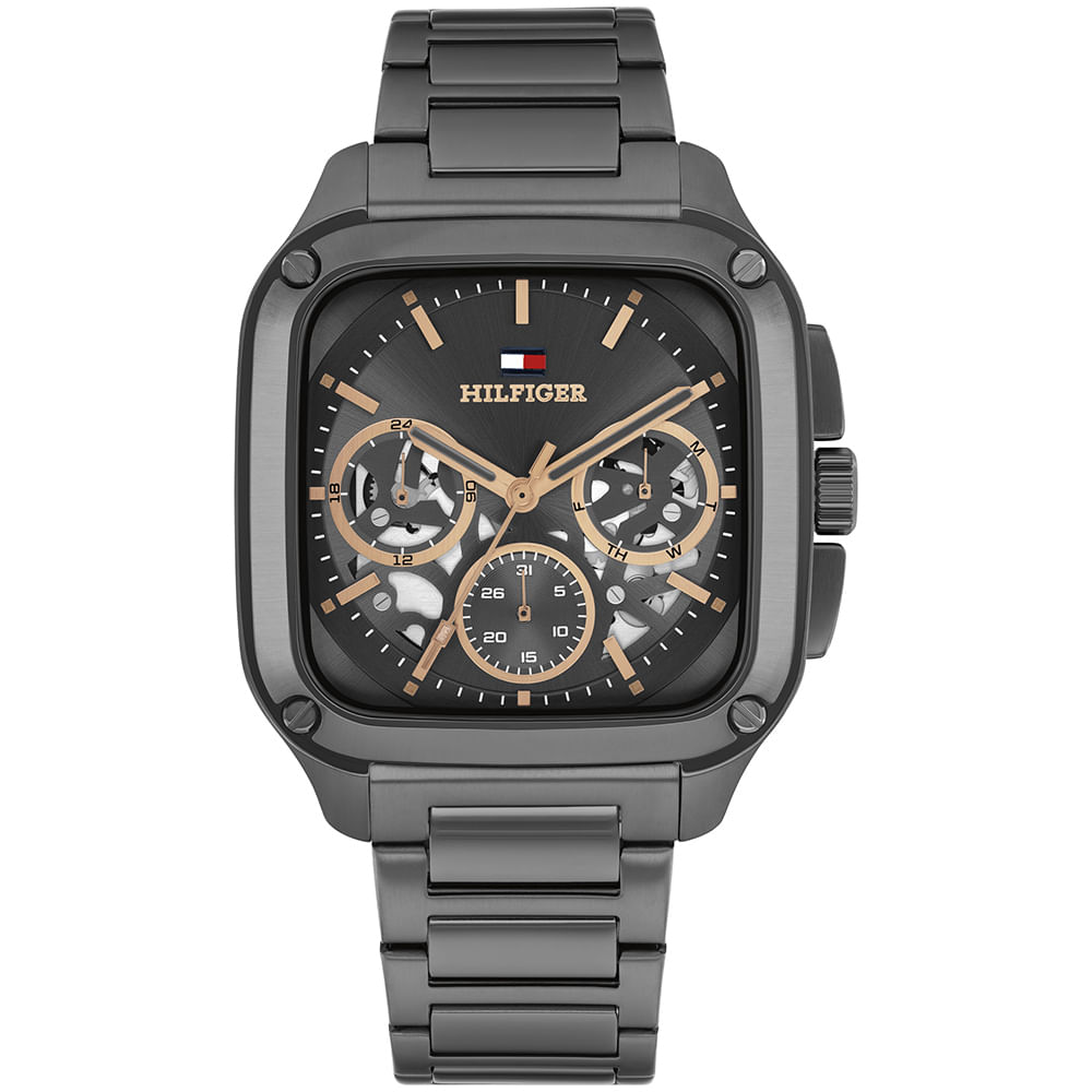 Relógio Tommy Hilfiger Herald Skeleton Masculino em Aço Cinza 1710759