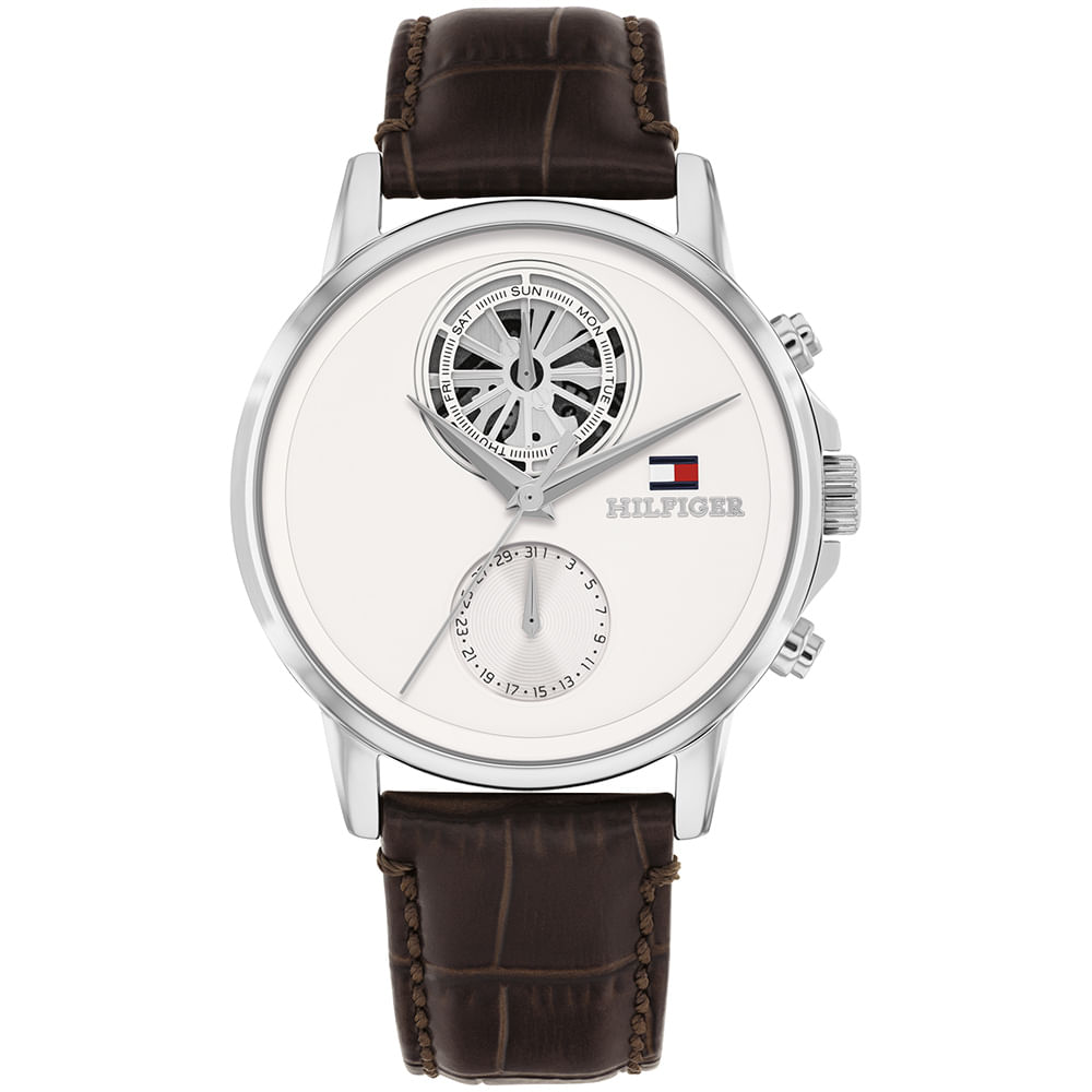 Relógio Tommy Hilfiger Stewart Masculino em Couro Marrom 1710746