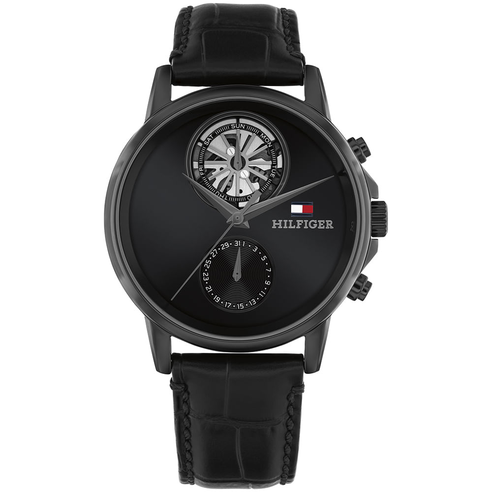 Relógio Tommy Hilfiger Stewart Masculino em Couro Preto 1710748
