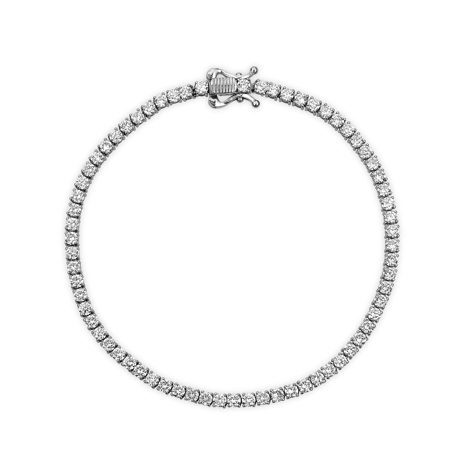 Pulseira Riviera em Ouro Branco com Diamante de Labortatório 0,05ct
