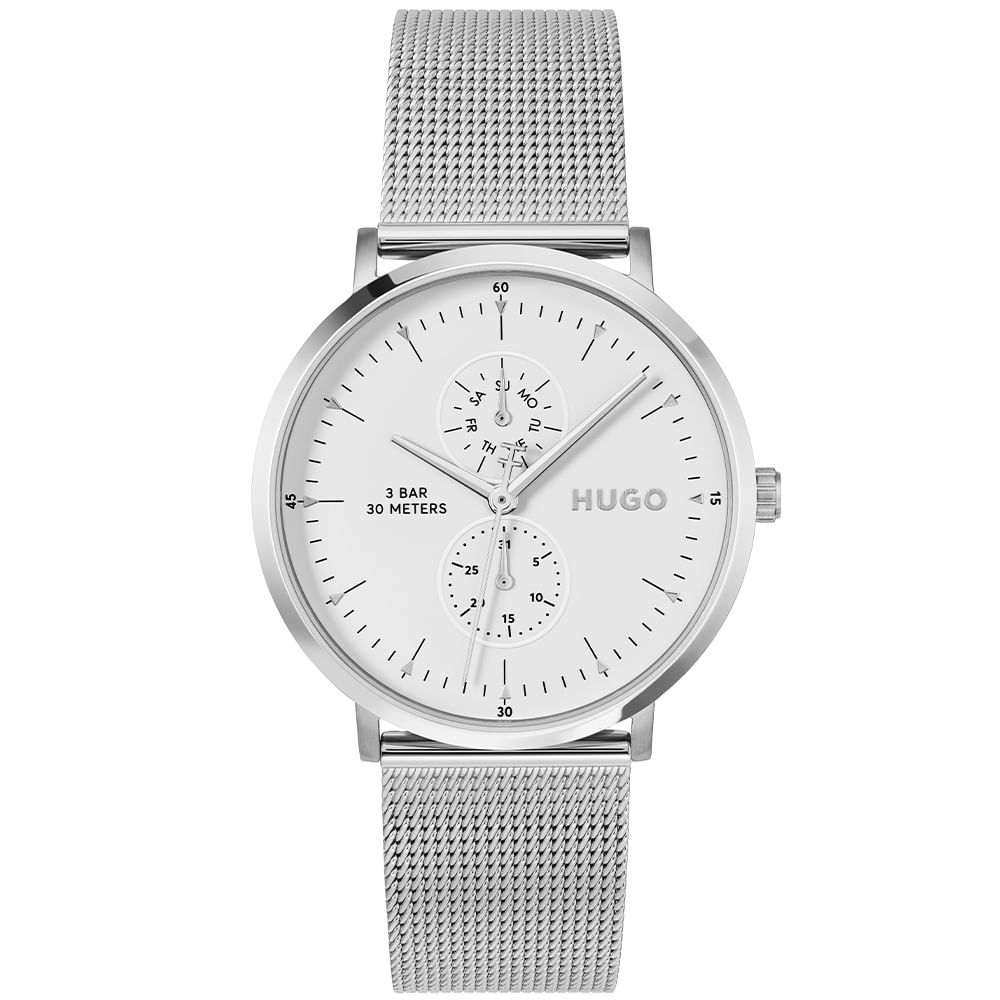 Relógio Hugo Style Masculino em Aço Prateado 1530456