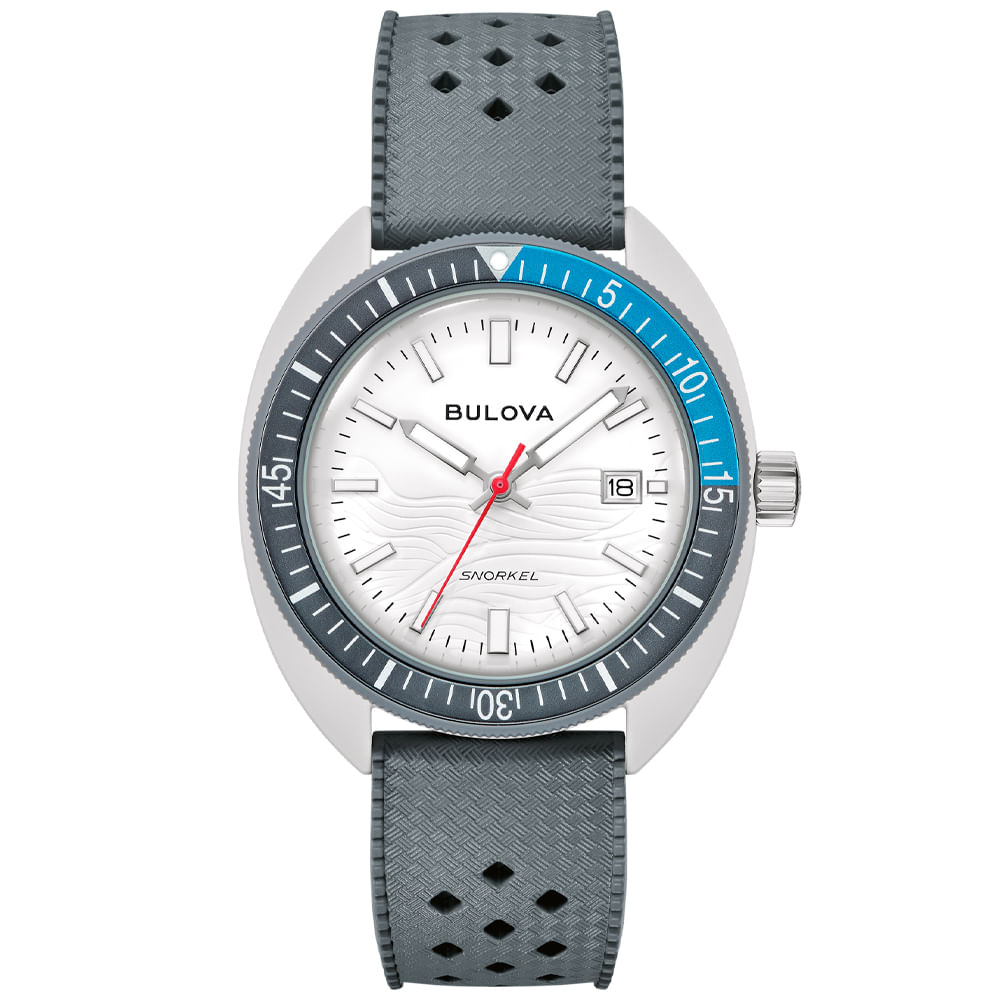 Relógio Bulova Snorkel Masculino em Silicone Cinza 98B449N